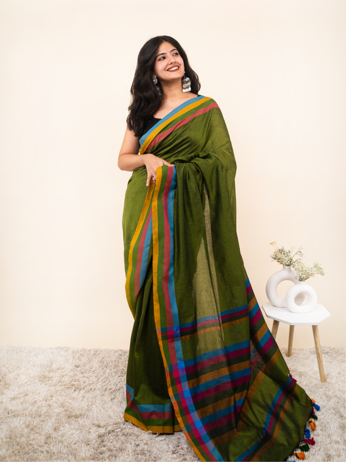 Mehendi Cotton Saree