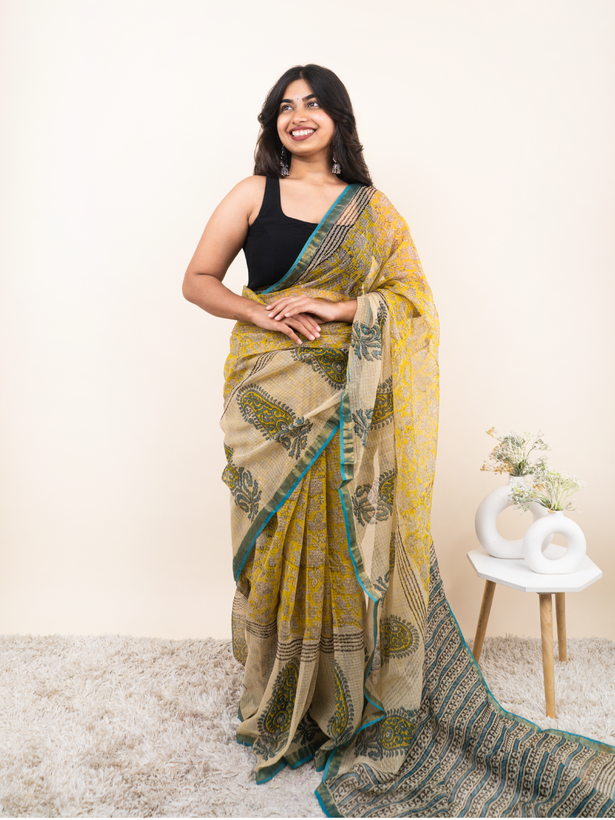 Loomed Light Kota Cotton Saree