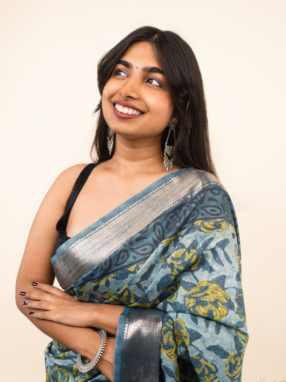 Evening Breeze Maheshwari Cotton Silk Saree