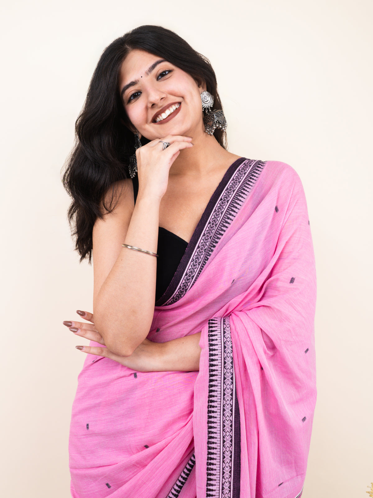 Rose Tana Mulmul Saree