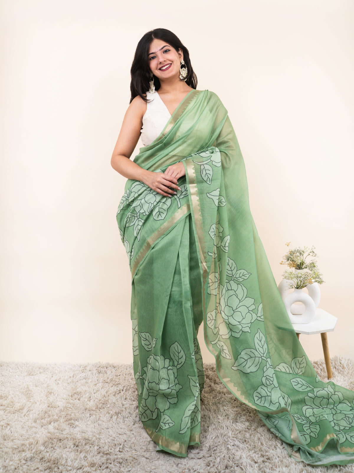 Hari Chandani Silk Saree