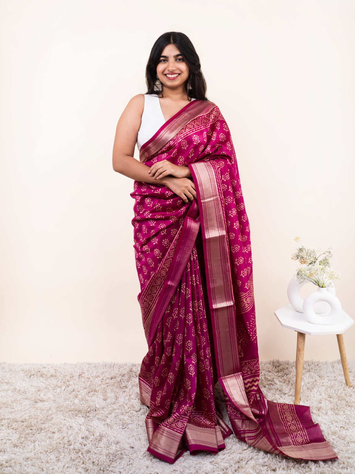 Gulbahaar Maheshwari Cotton Silk Saree