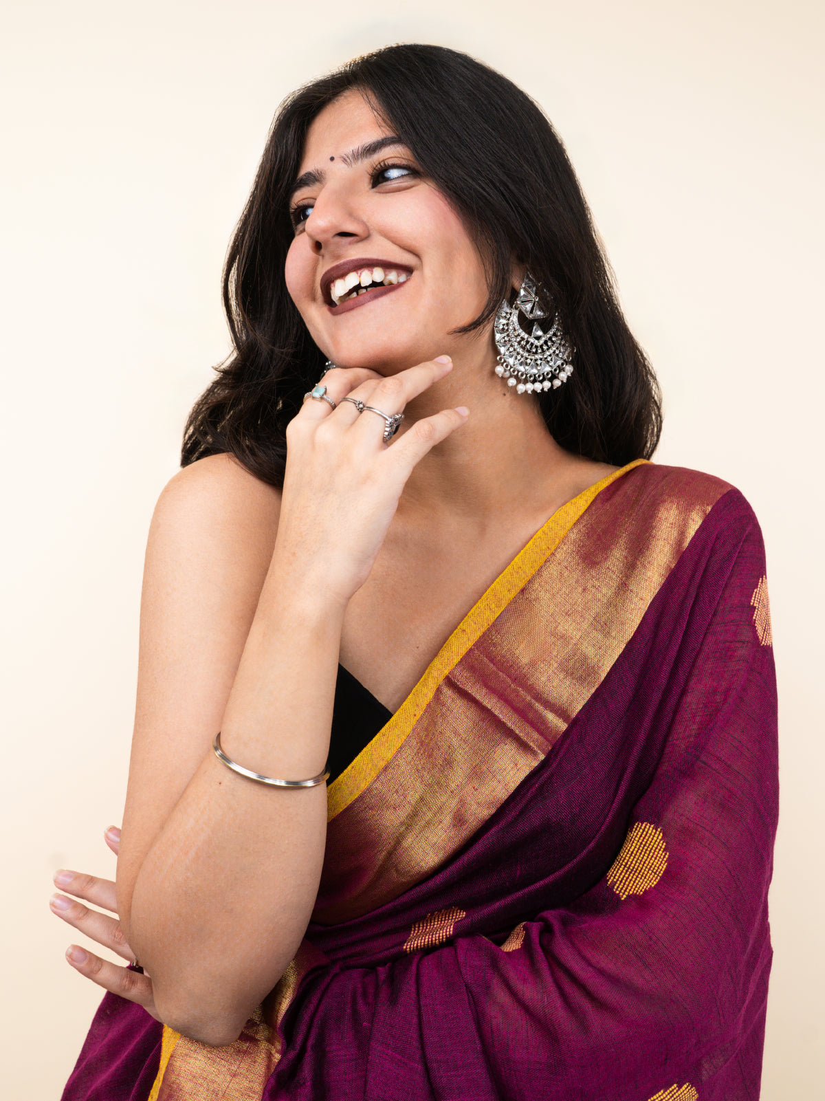 Bindu Lahar Linen Saree