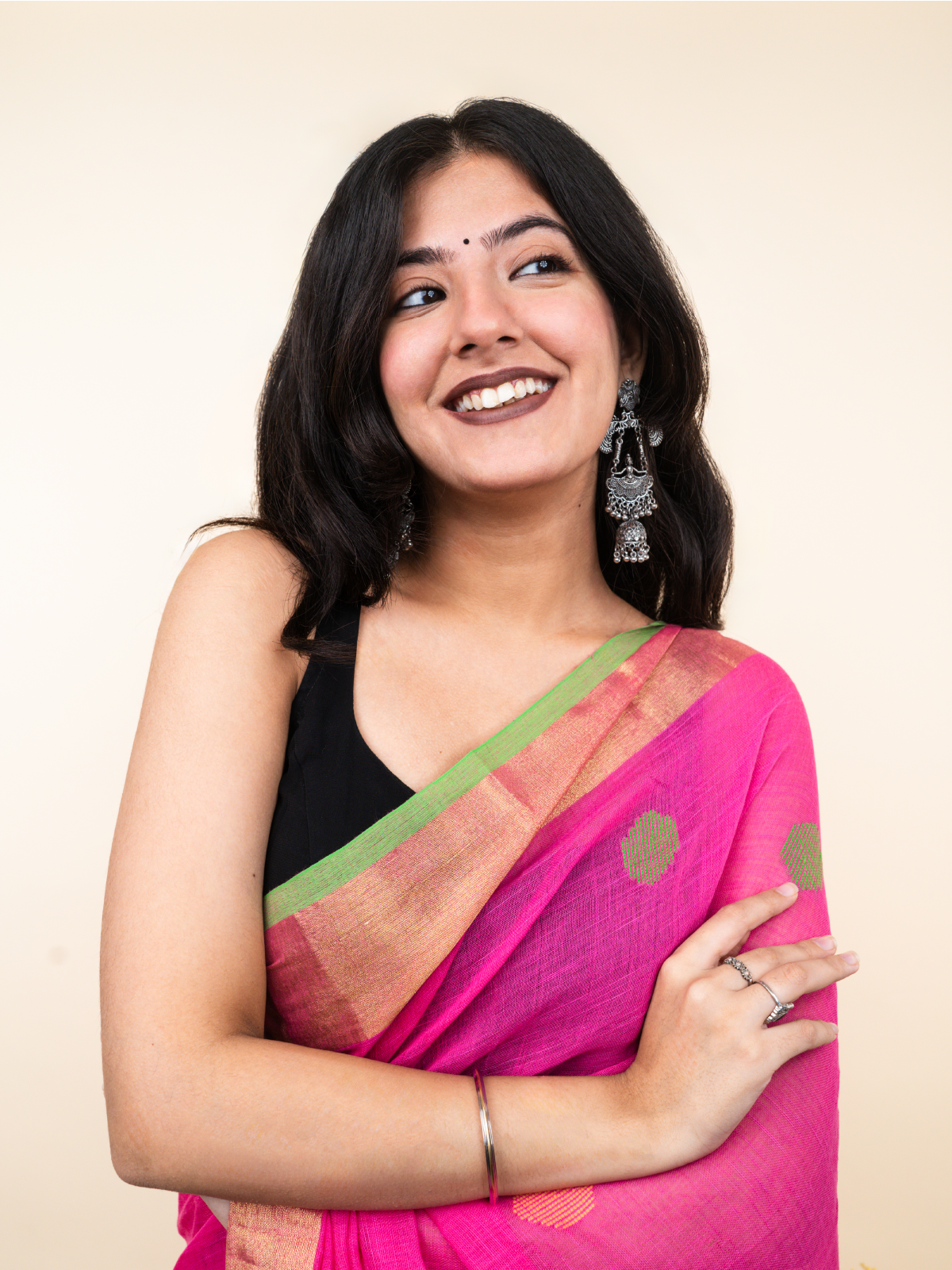Bindi Bazaar Linen Saree