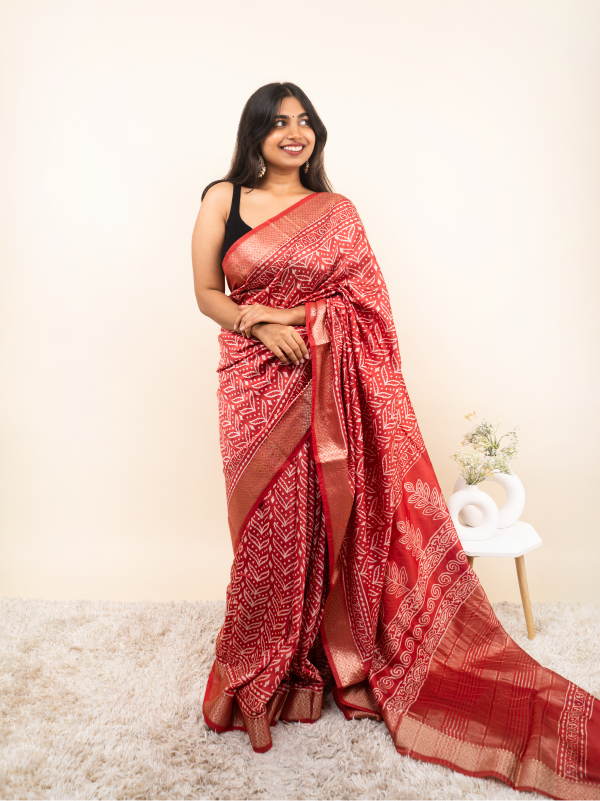 Song in Threads Maheshwari Cotton Silk Saree