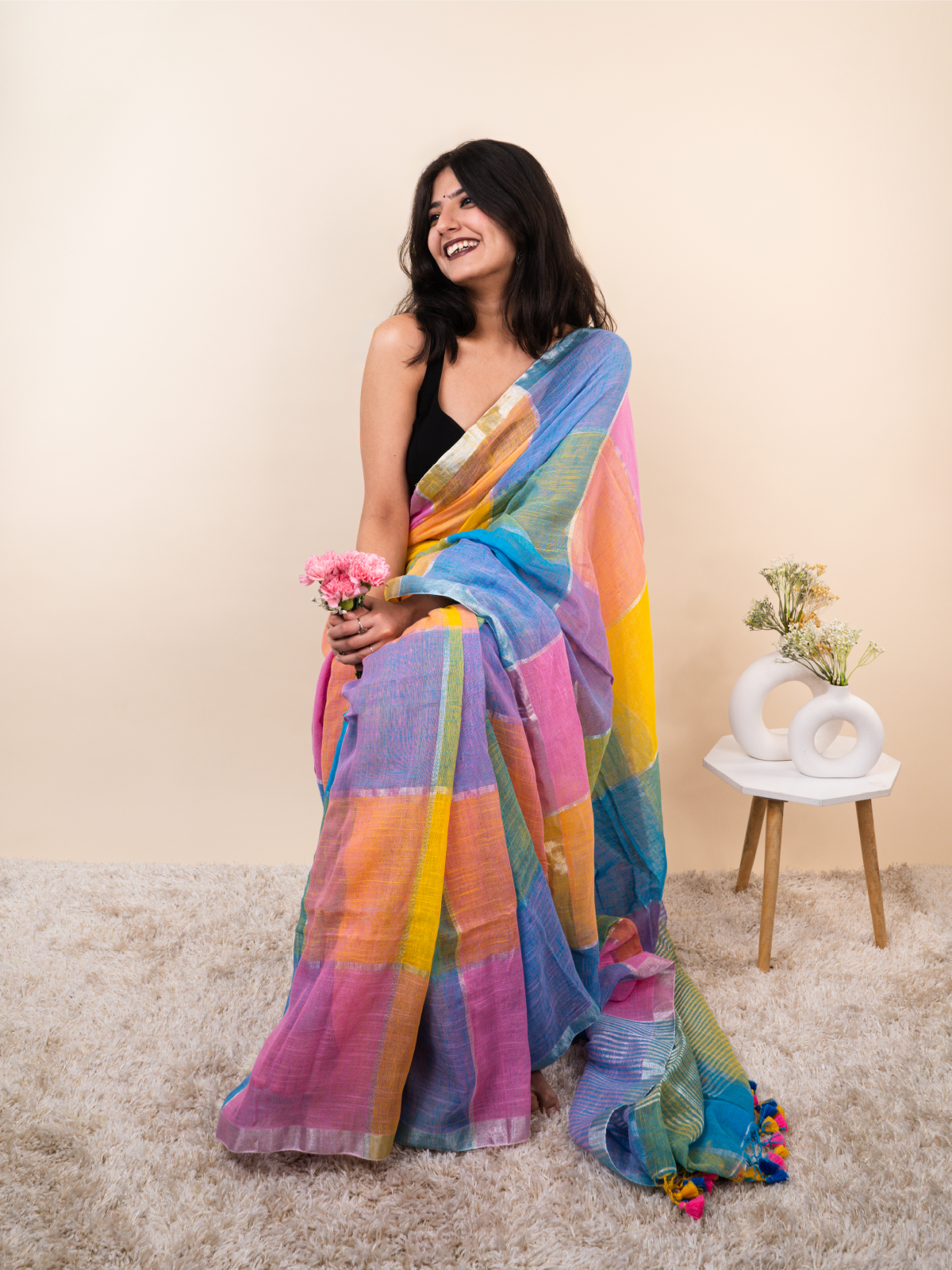 Hawa Si Halki Linen Saree