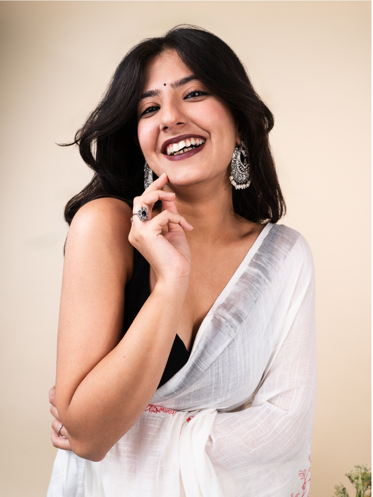 Chandani Red Zari Saree