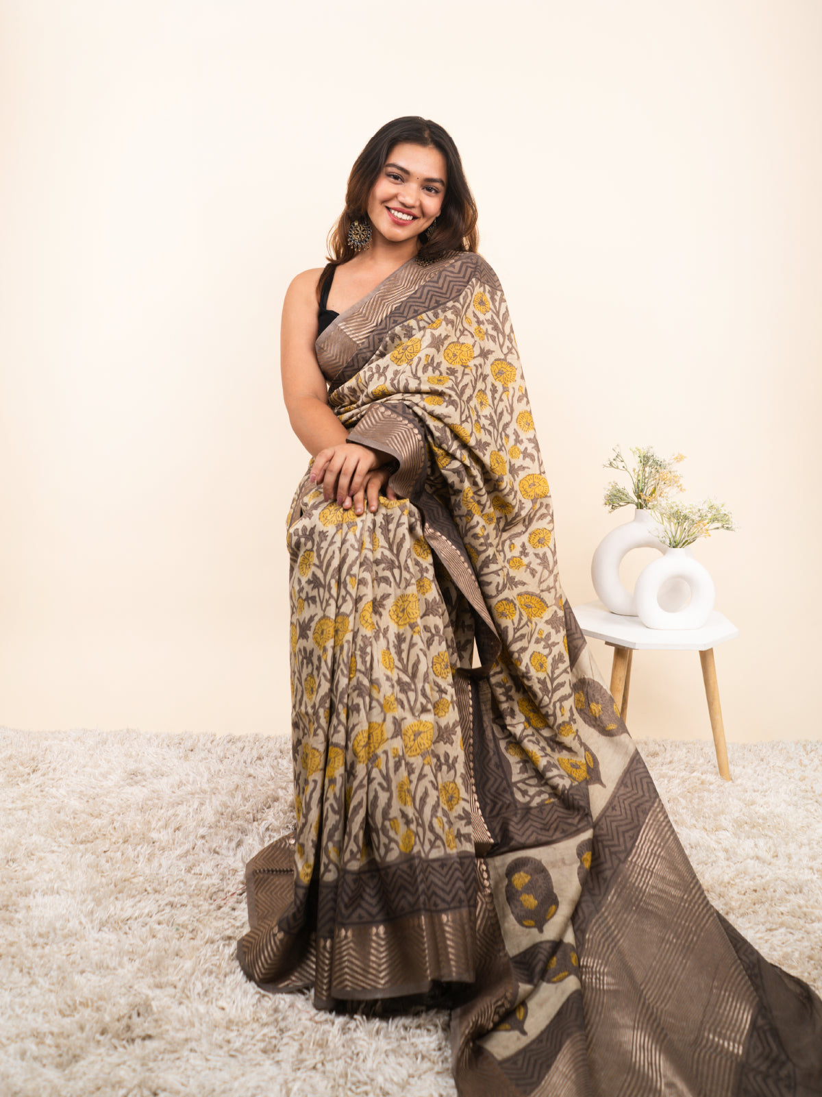 Saawan Leher Maheshwari Cotton Silk Saree