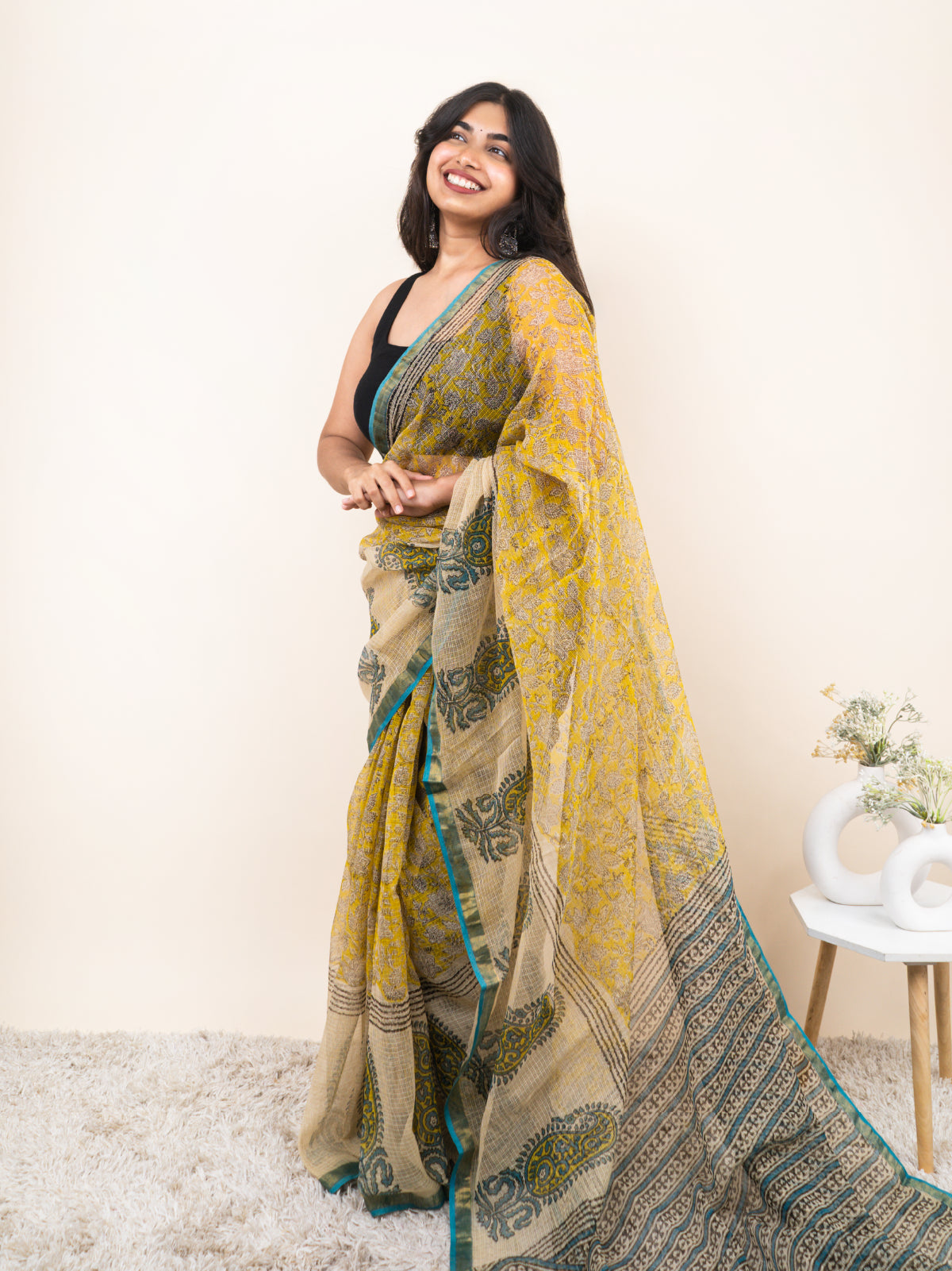 Loomed Light Kota Cotton Saree