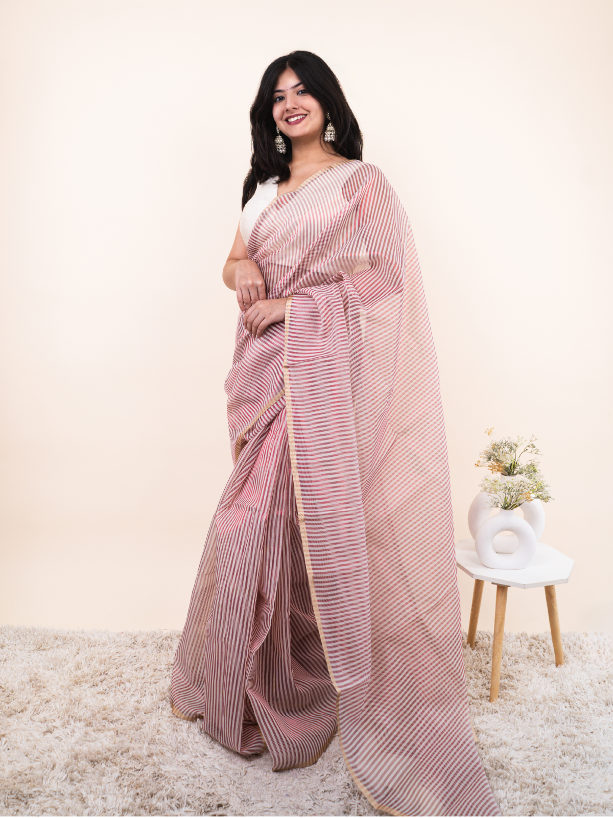 Zari over Air Silk Saree