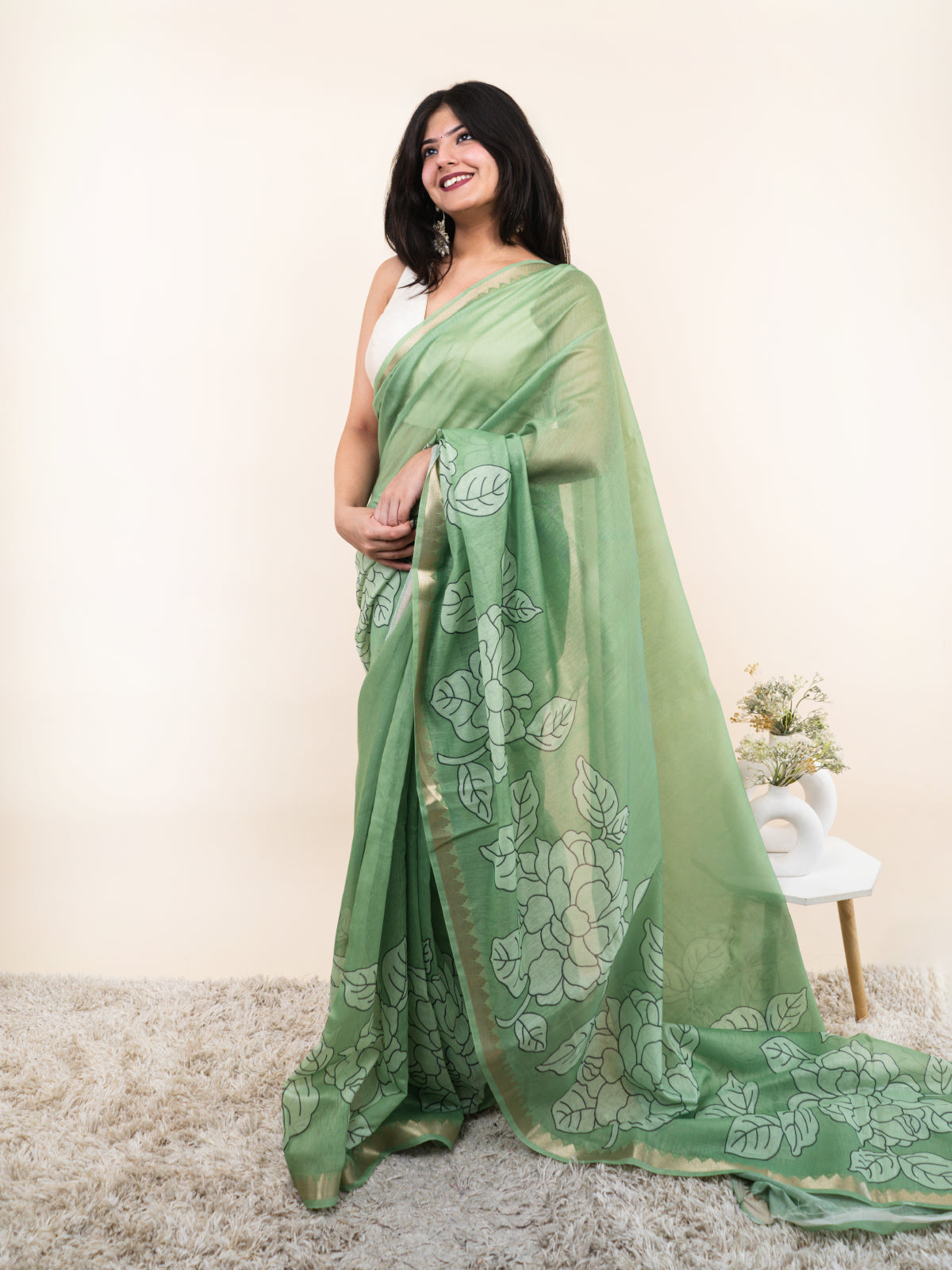 Hari Chandani Silk Saree