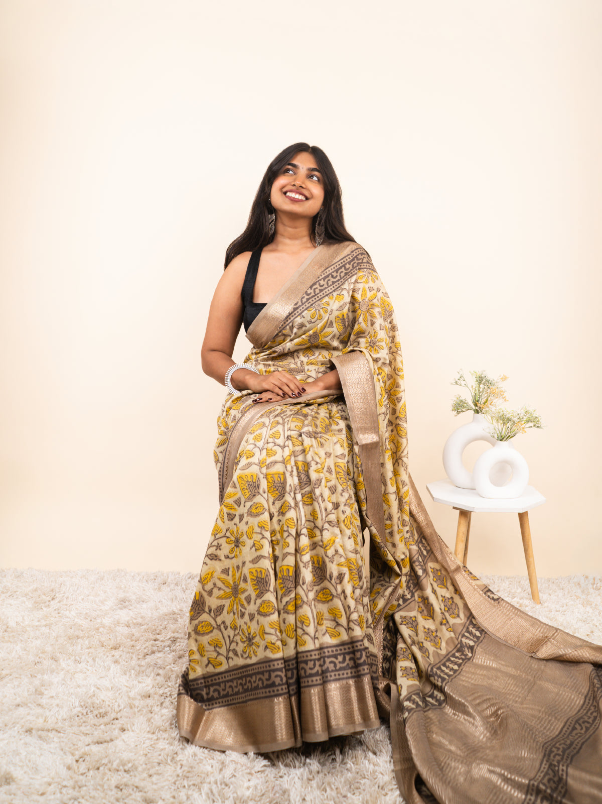 Monsoon Hues Maheshwari Cotton Silk Saree