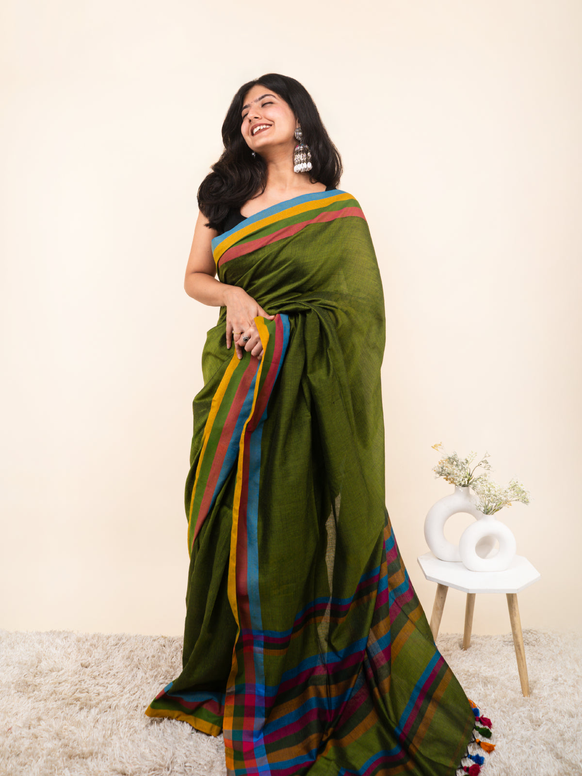 Mehendi Cotton Saree