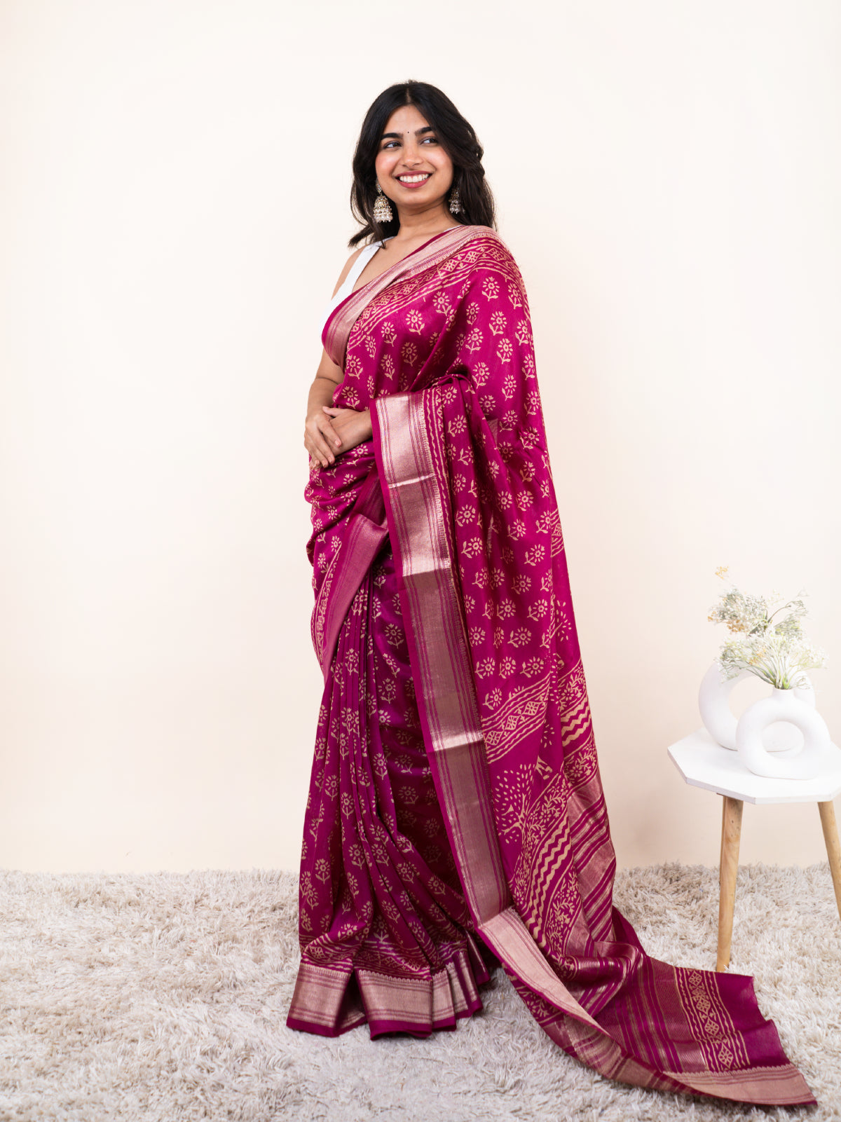 Gulbahaar Maheshwari Cotton Silk Saree
