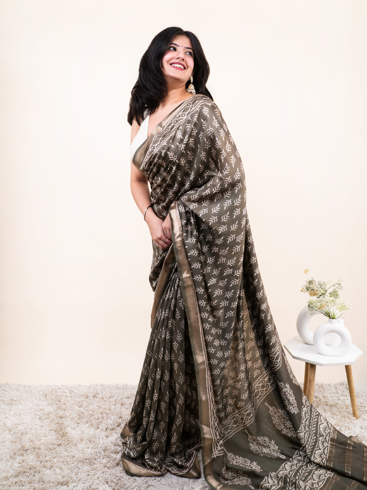 Soft Shine Maheshwari Cotton Silk Saree