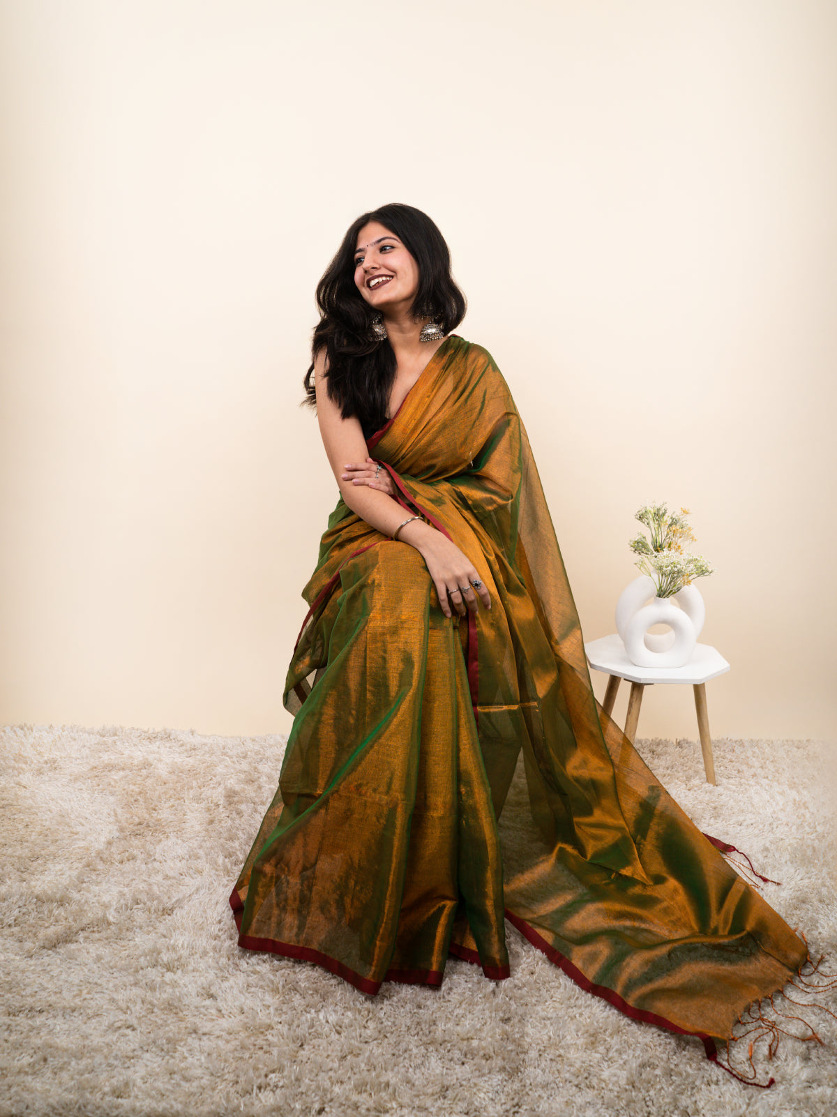 Parakeet Cotton Tissue Saree