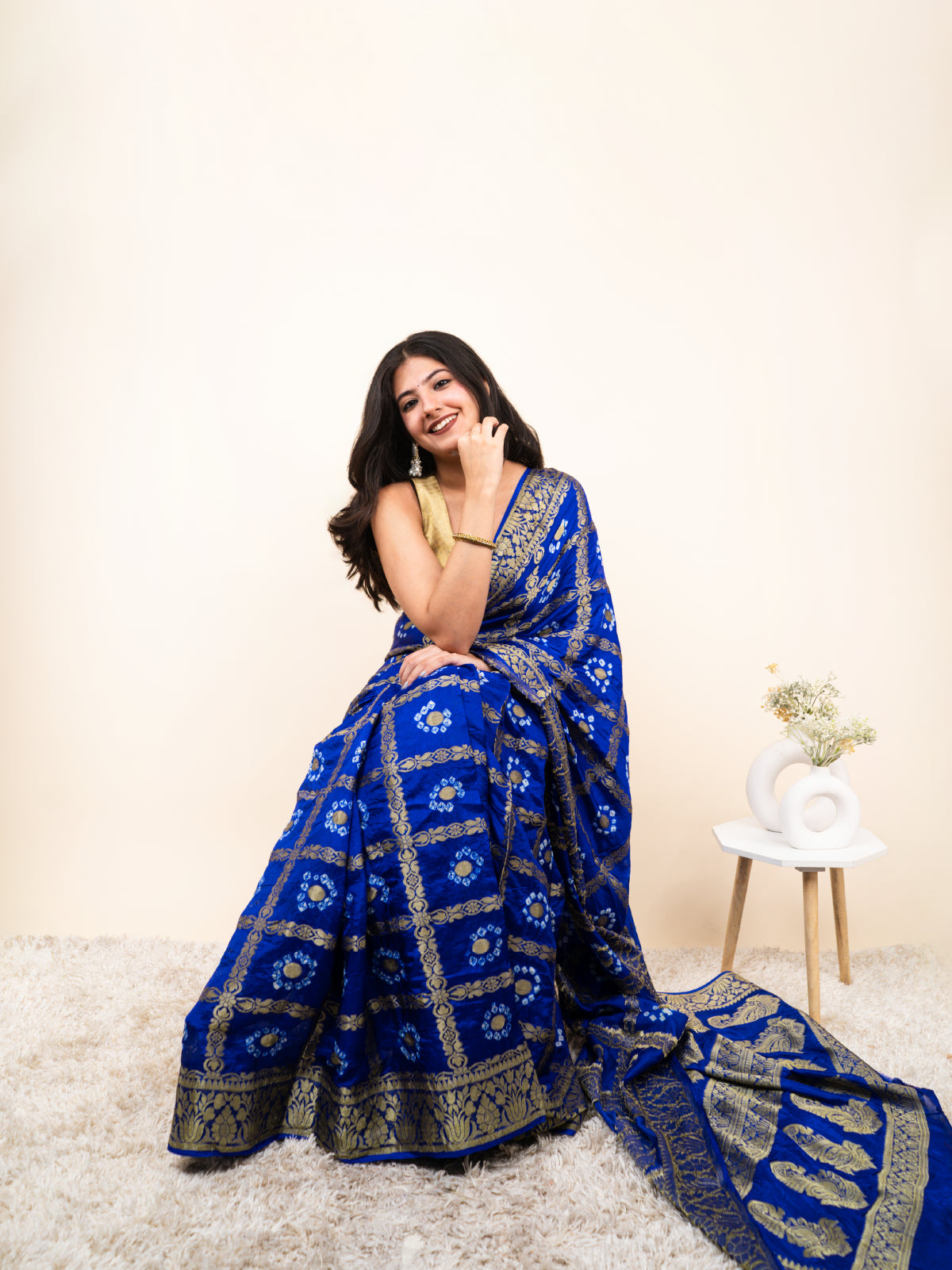 Rangrez Bandhani Cotton Silk Saree