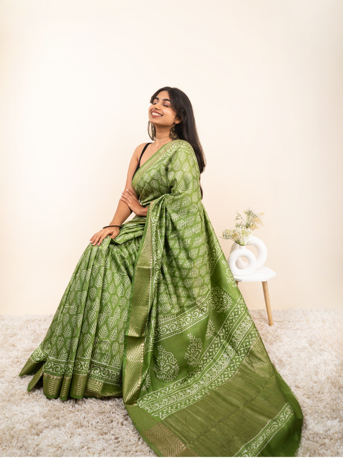 Gerua Maheshwari Cotton Silk Saree