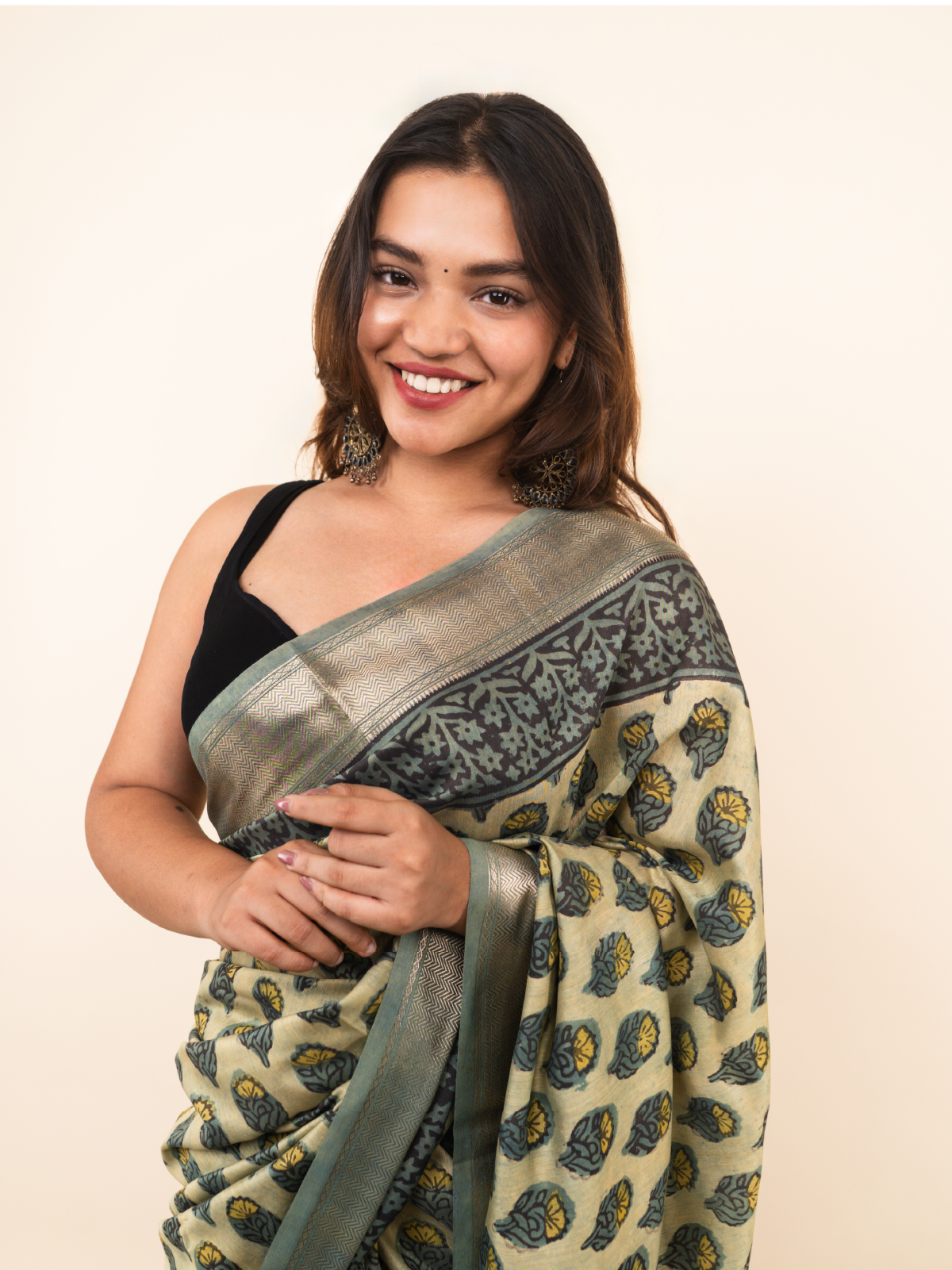 Chandni Neel Maheshwari Cotton Silk Saree