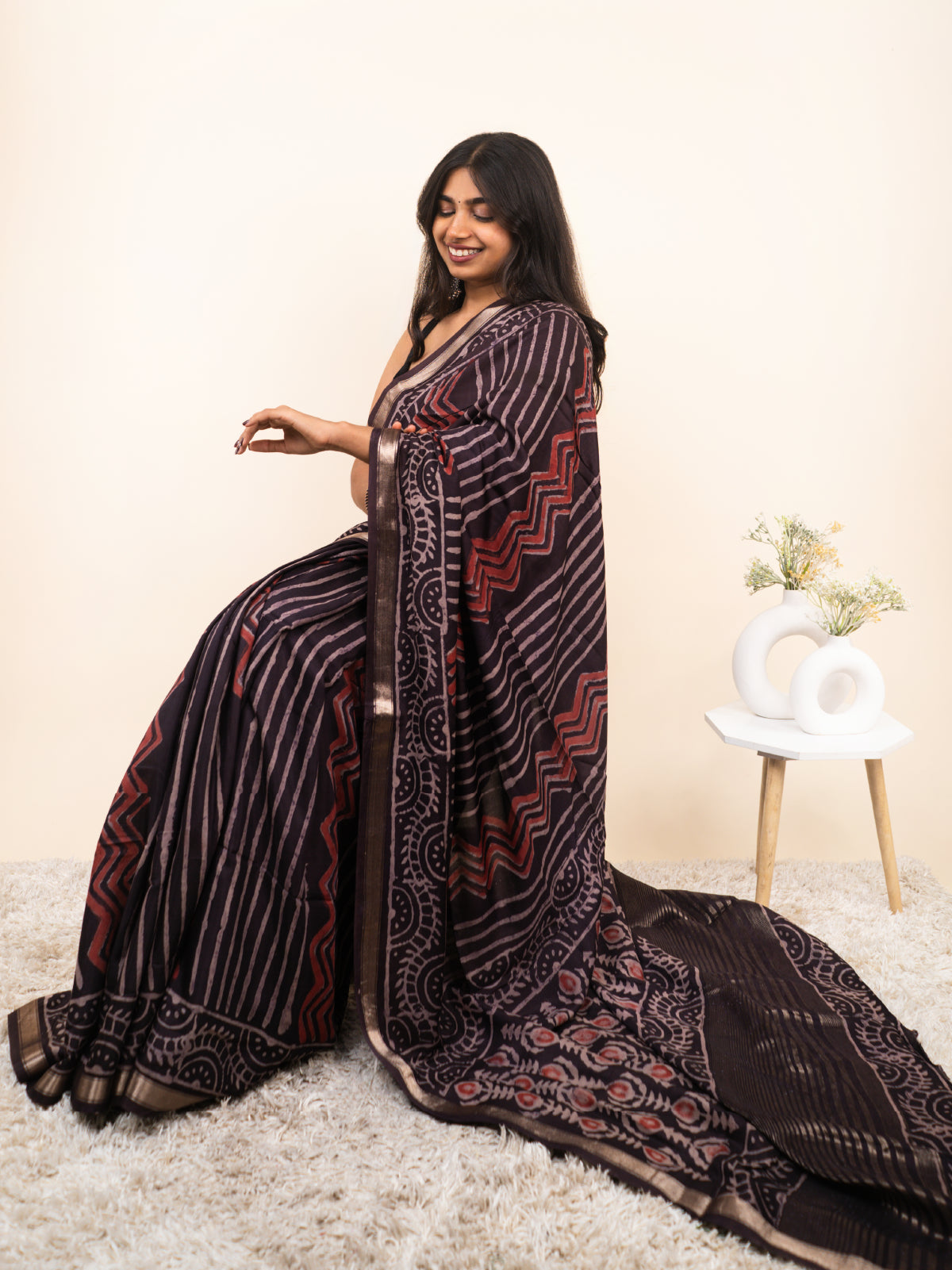 Ocean Haze Modal Silk Saree