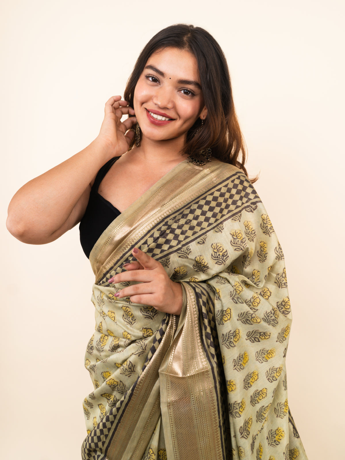 River of Light Maheshwari Cotton Silk Saree