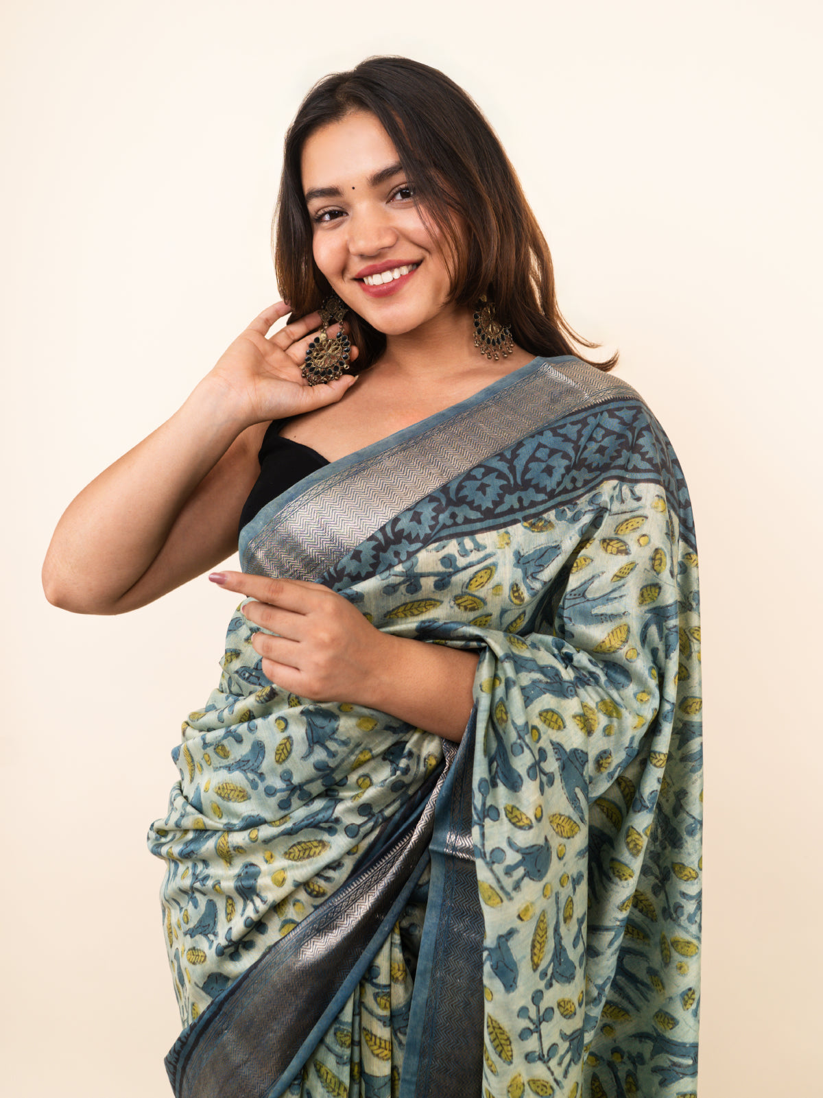 Noorani Jhalak Maheshwari Cotton Silk Saree