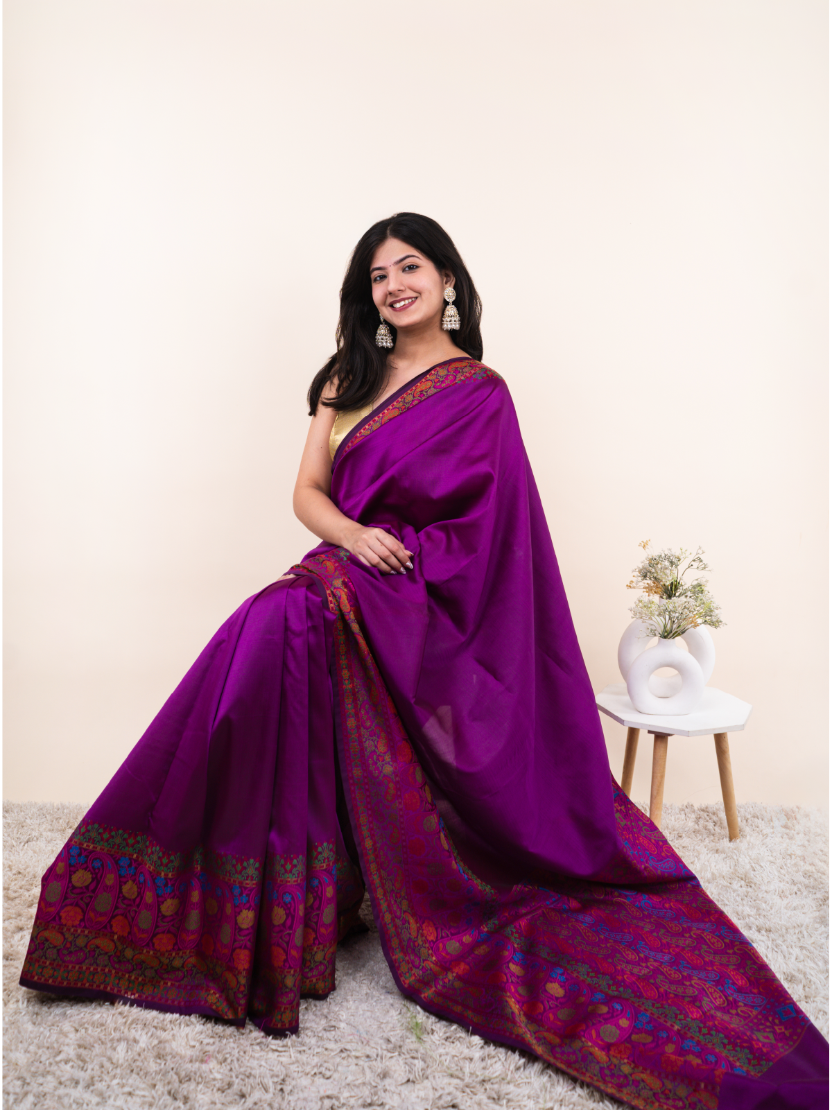Amethyst Zari Weave Silk Saree