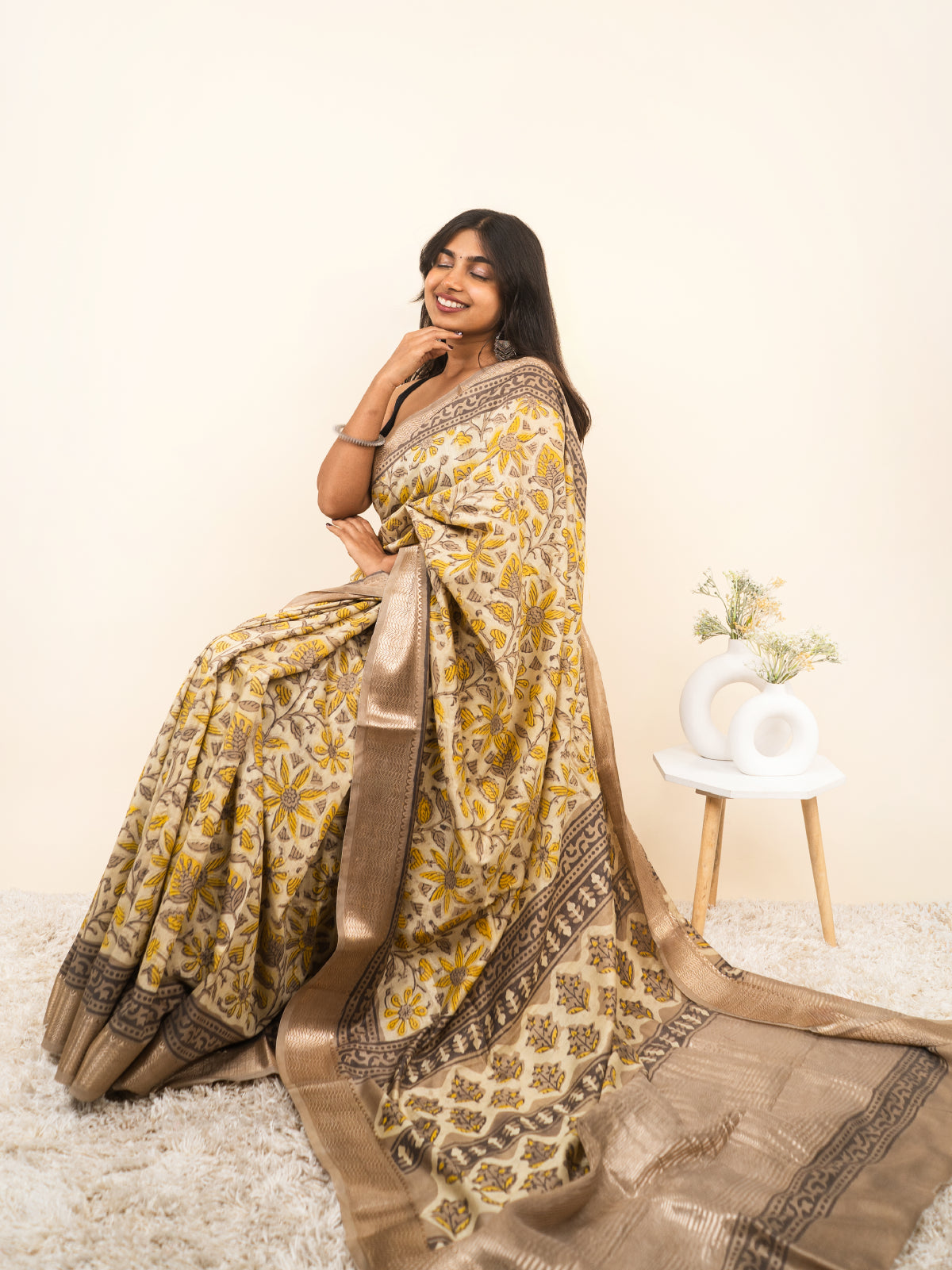 Monsoon Hues Maheshwari Cotton Silk Saree