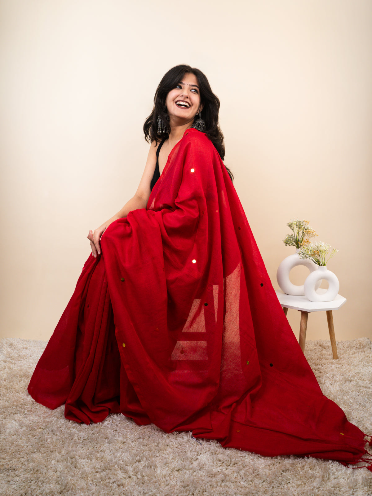 Cherry Cotton Saree