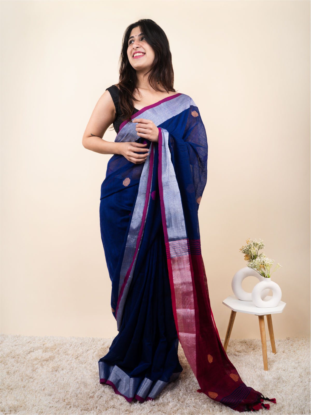 Phuljhari Linen Saree