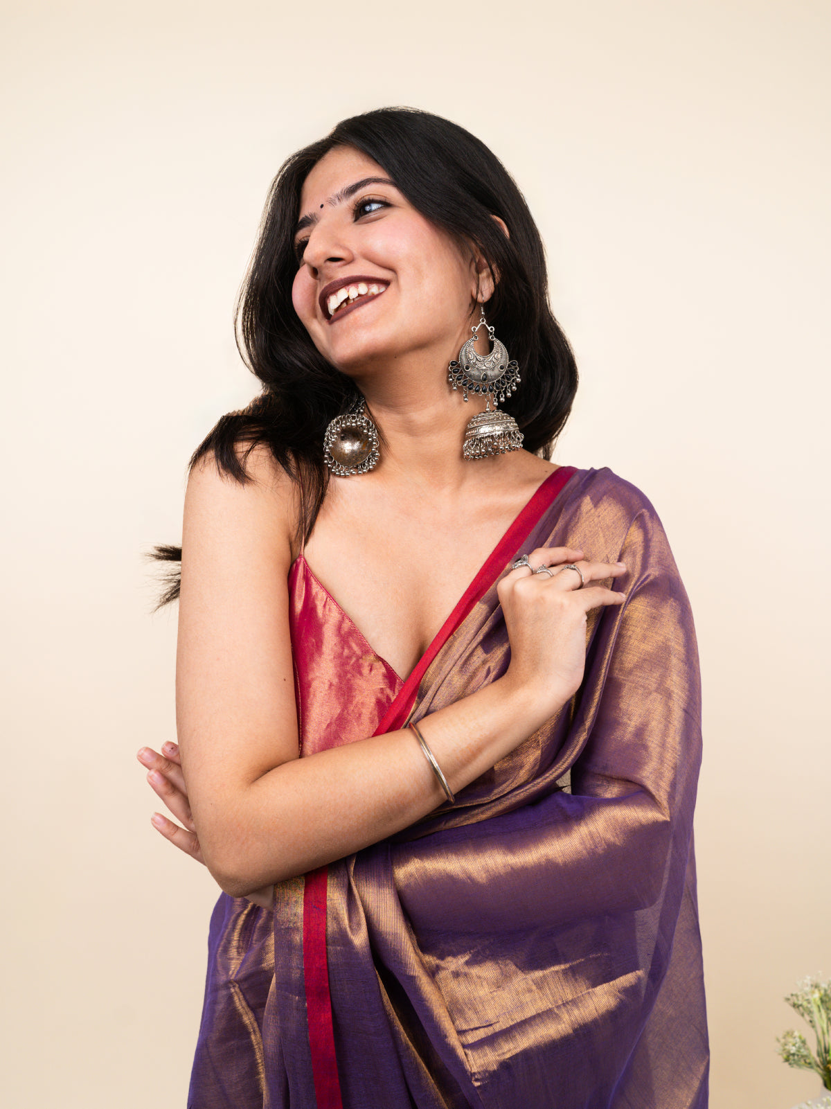 Mulberry Cotton Tissue Saree