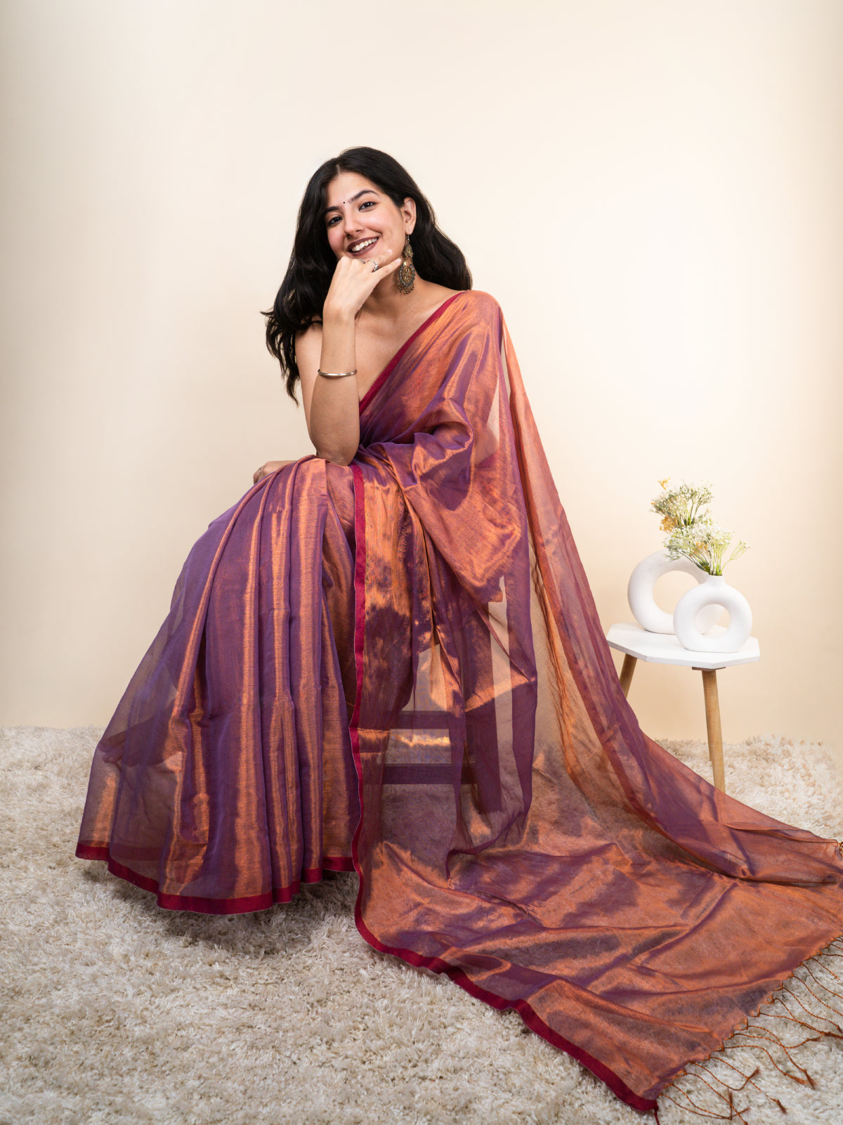 Jhilmil Cotton Tissue Saree
