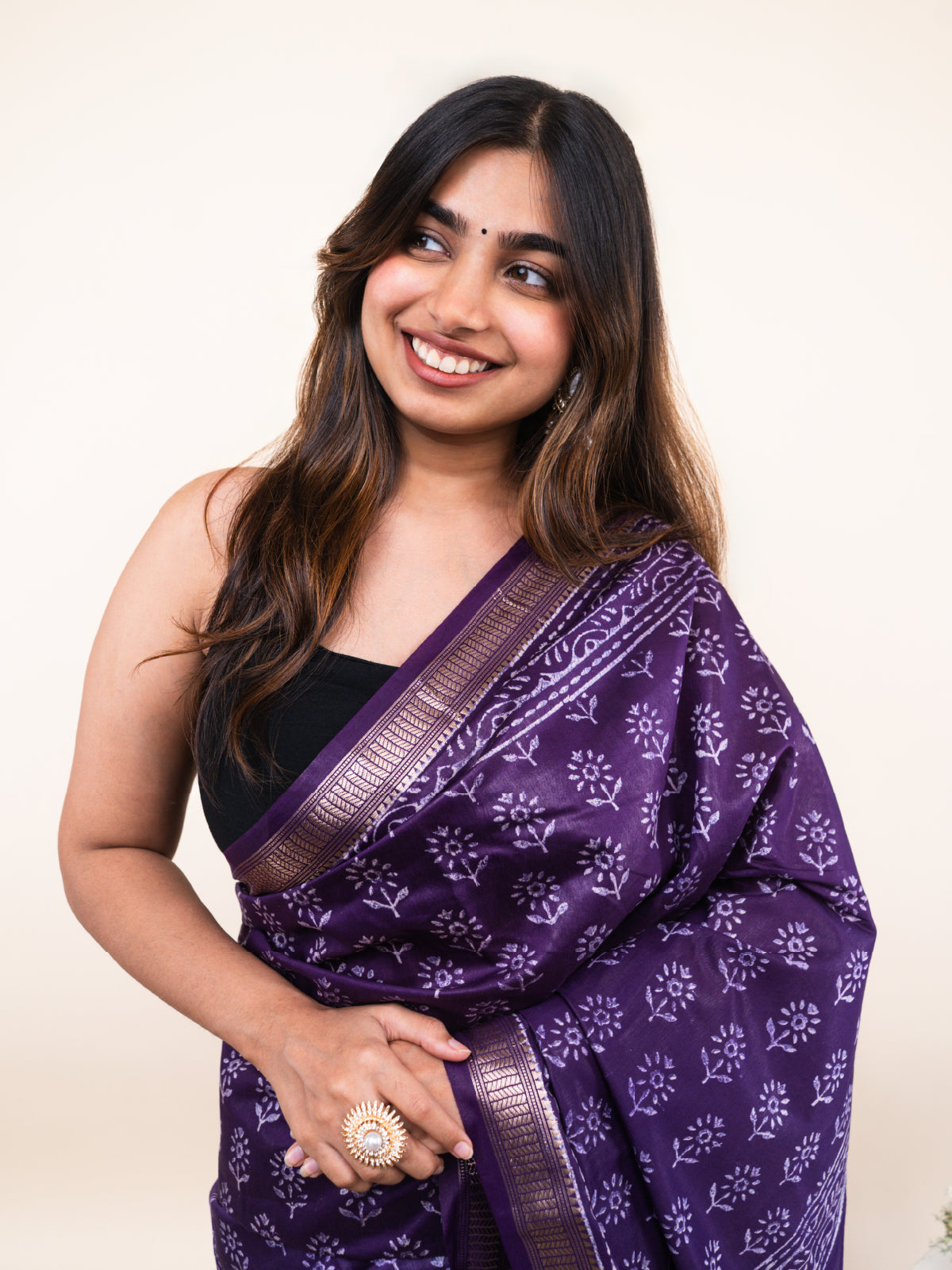 Navy Rekha Maheshwari Cotton Silk Saree