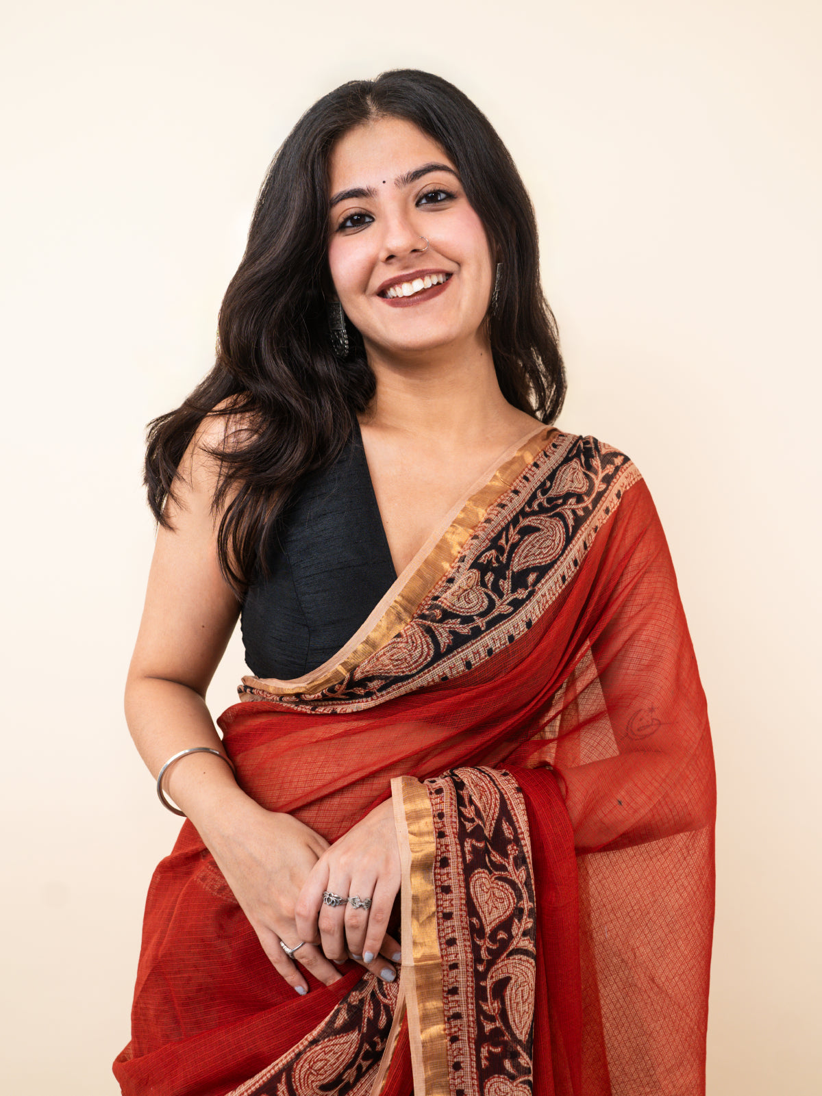 Gulabi Kota Cotton Saree