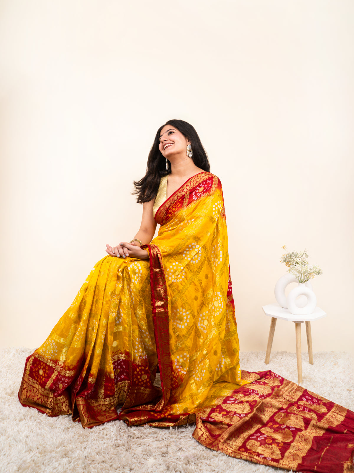Rangbhaara Bandhani Cotton Silk Saree