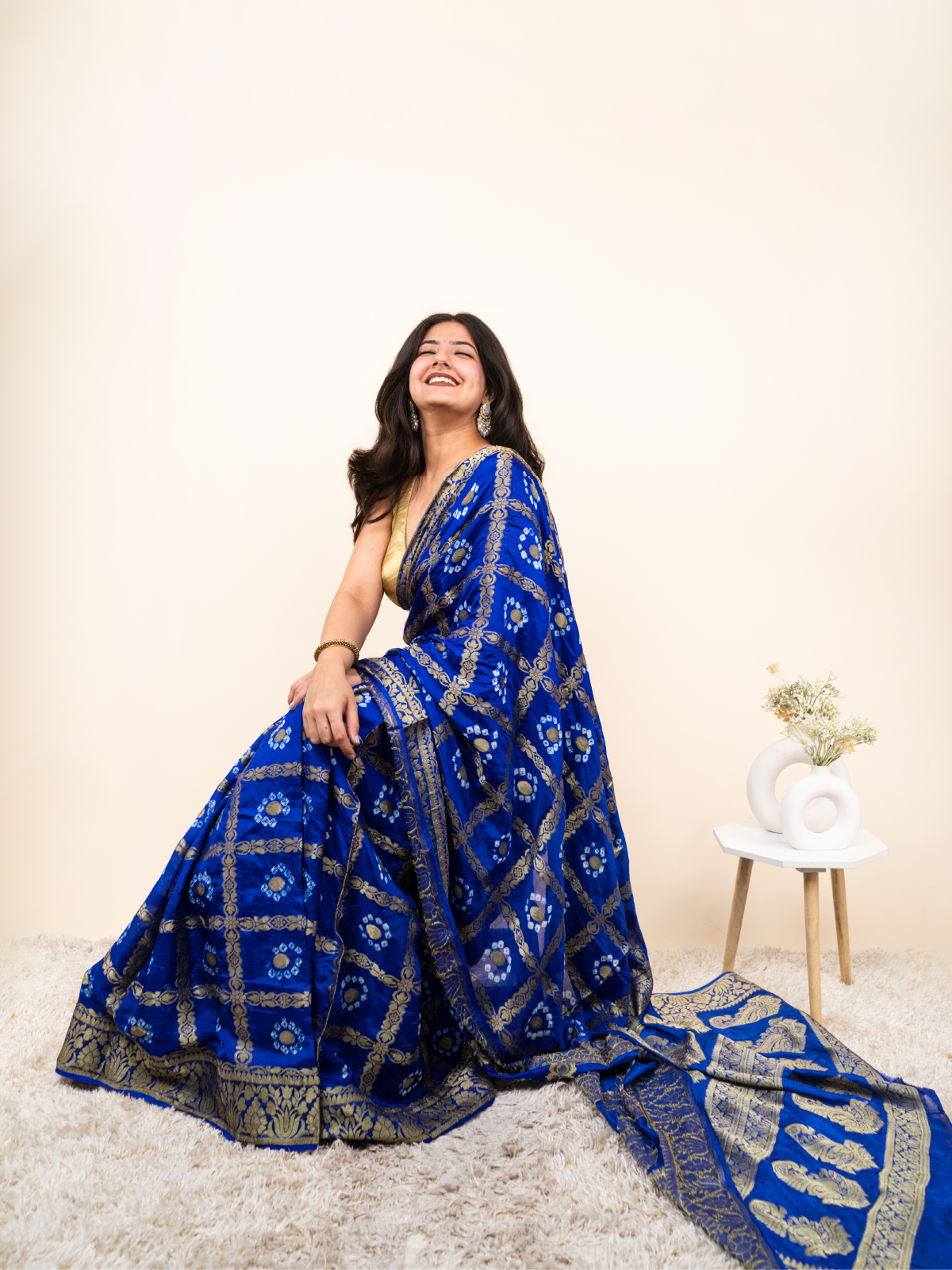 Rangrez Bandhani Cotton Silk Saree