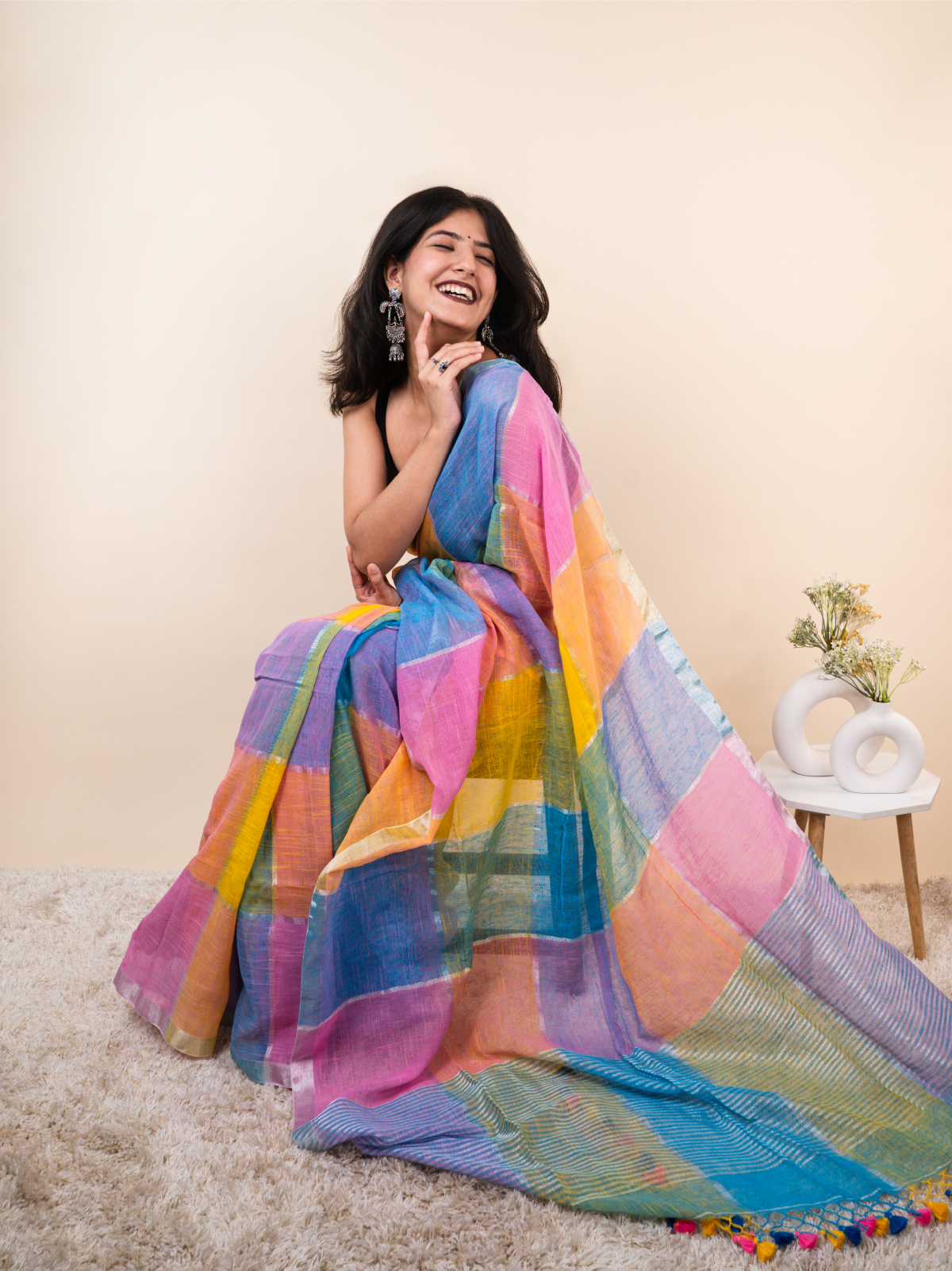 Hawa Si Halki Linen Saree