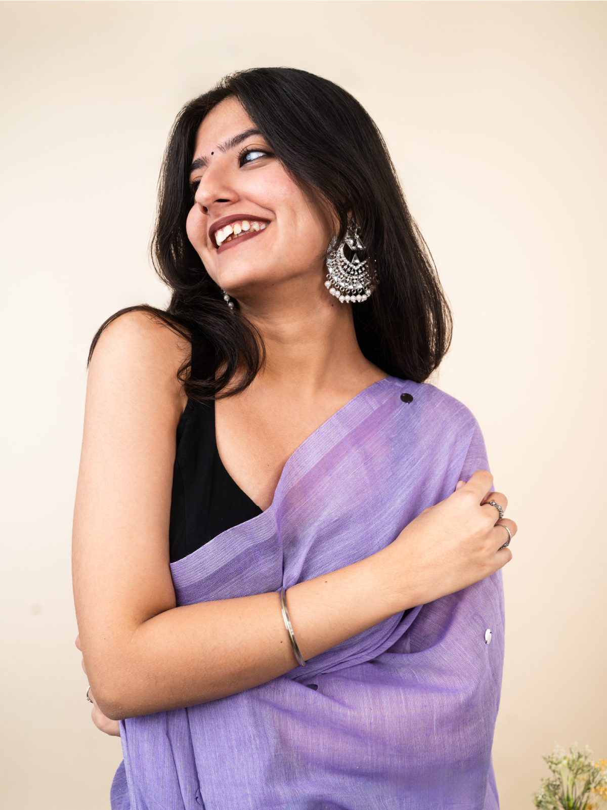 Lavender Cotton Saree