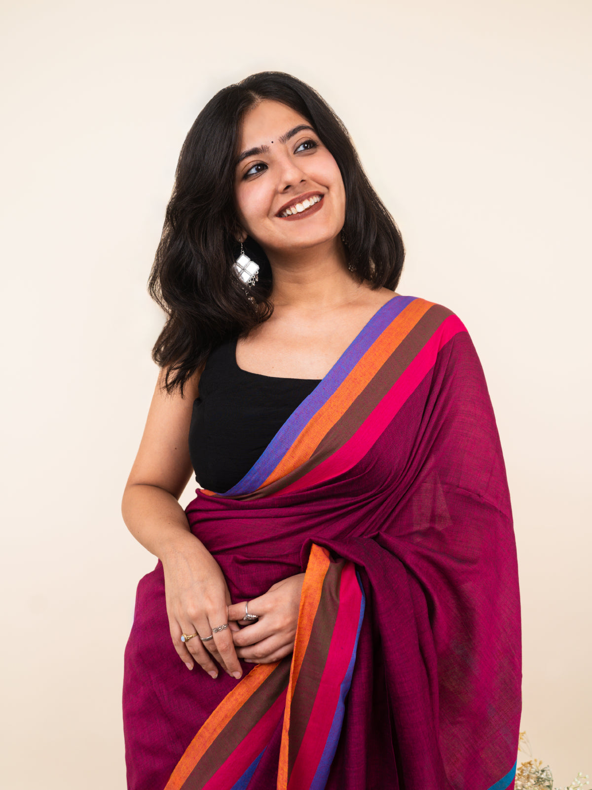 Moonlight in Pink Cotton Saree