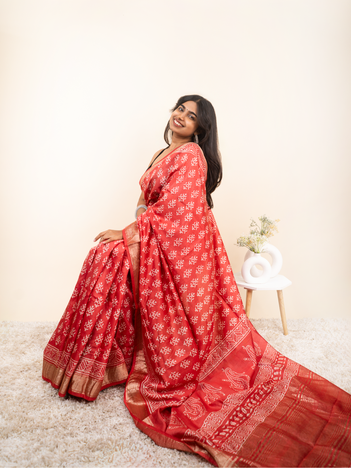 Echoes of Maheshwar Cotton Silk Saree