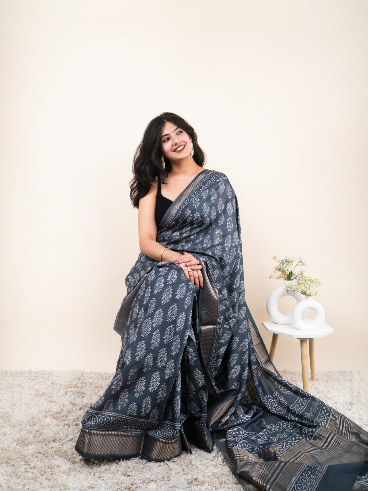 Hawa ka Jaal Maheshwari Cotton Silk Saree