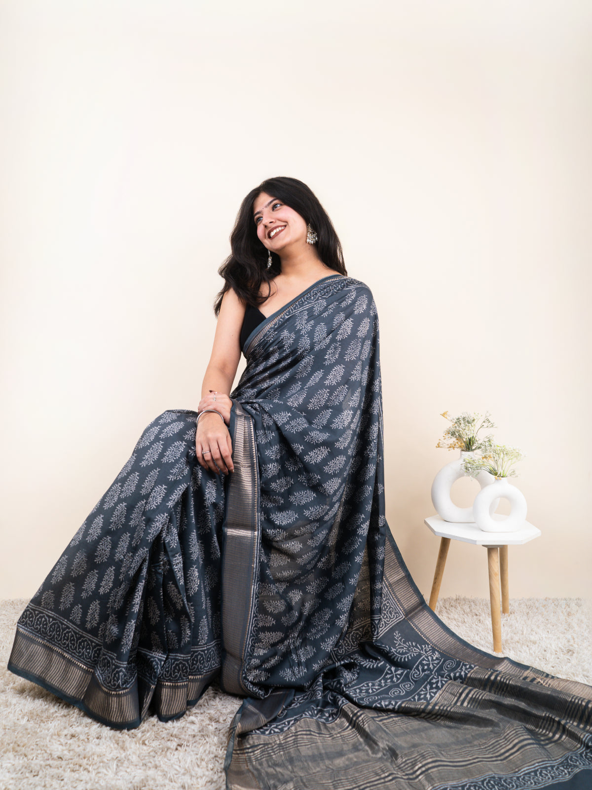 Hawa ka Jaal Maheshwari Cotton Silk Saree