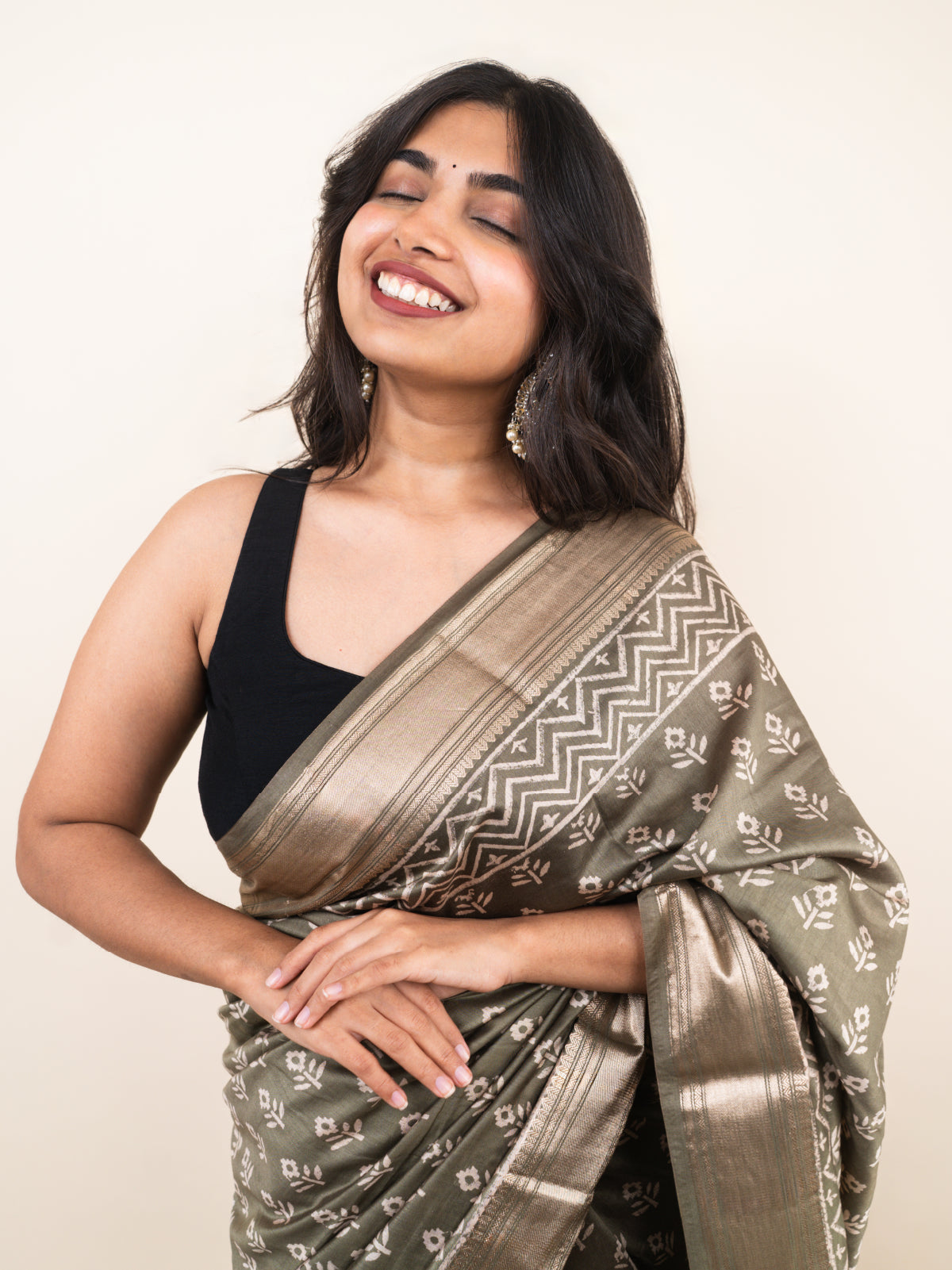Neel Nadi Maheshwari Cotton Silk Saree