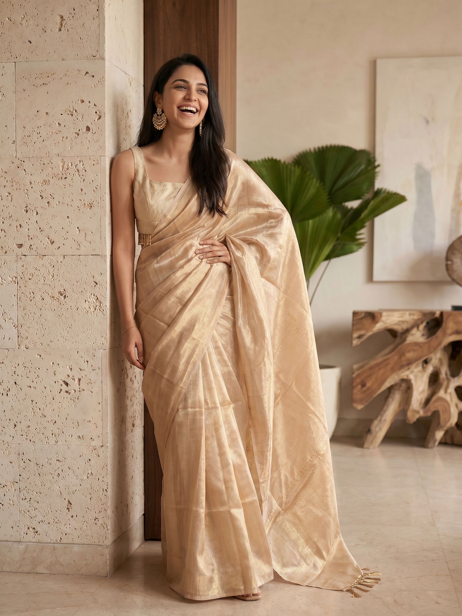 Golden Jari Cotton Silk Saree