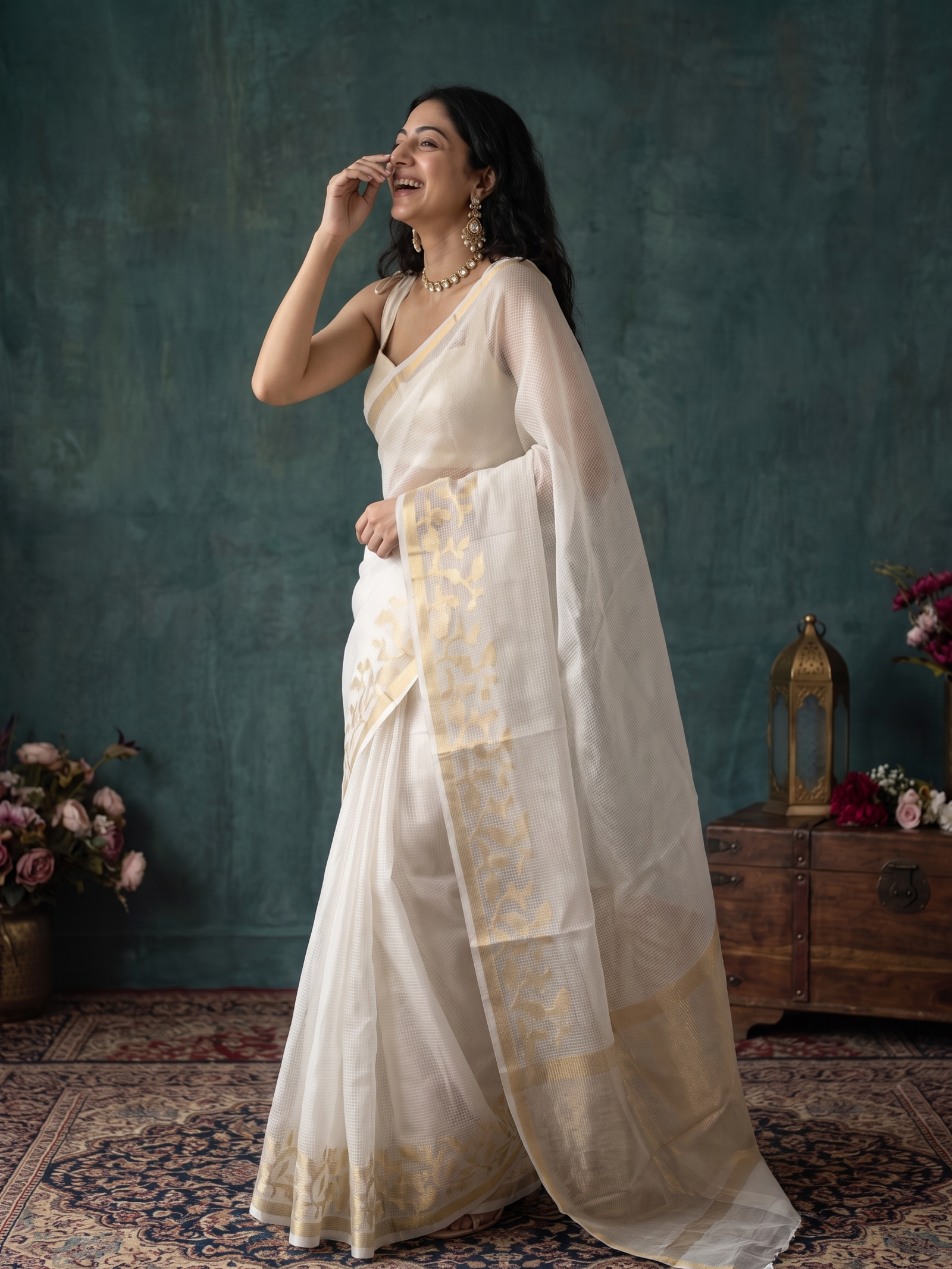 Moti Resham Kota Tissue Saree