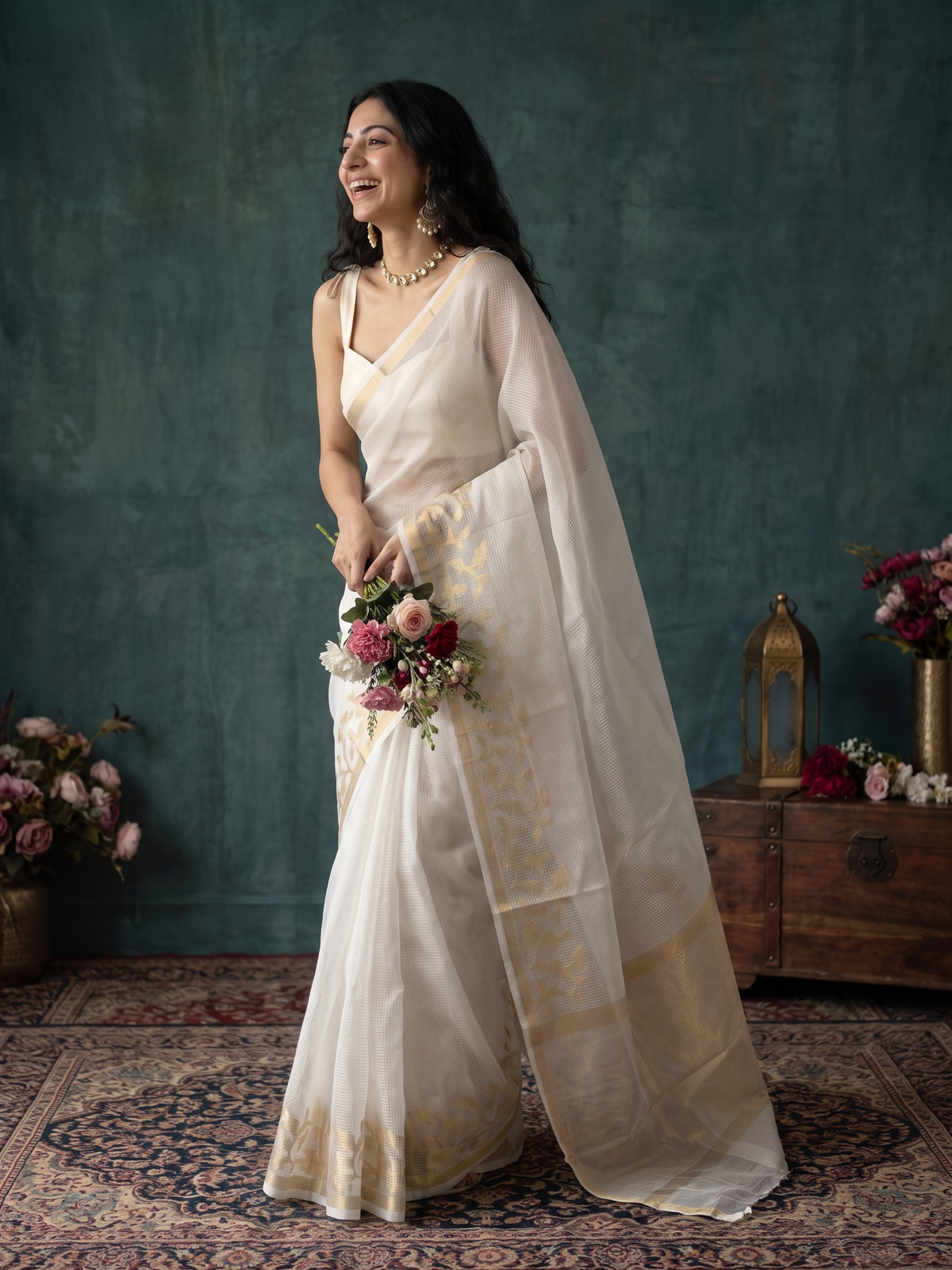 Moti Resham Kota Tissue Saree