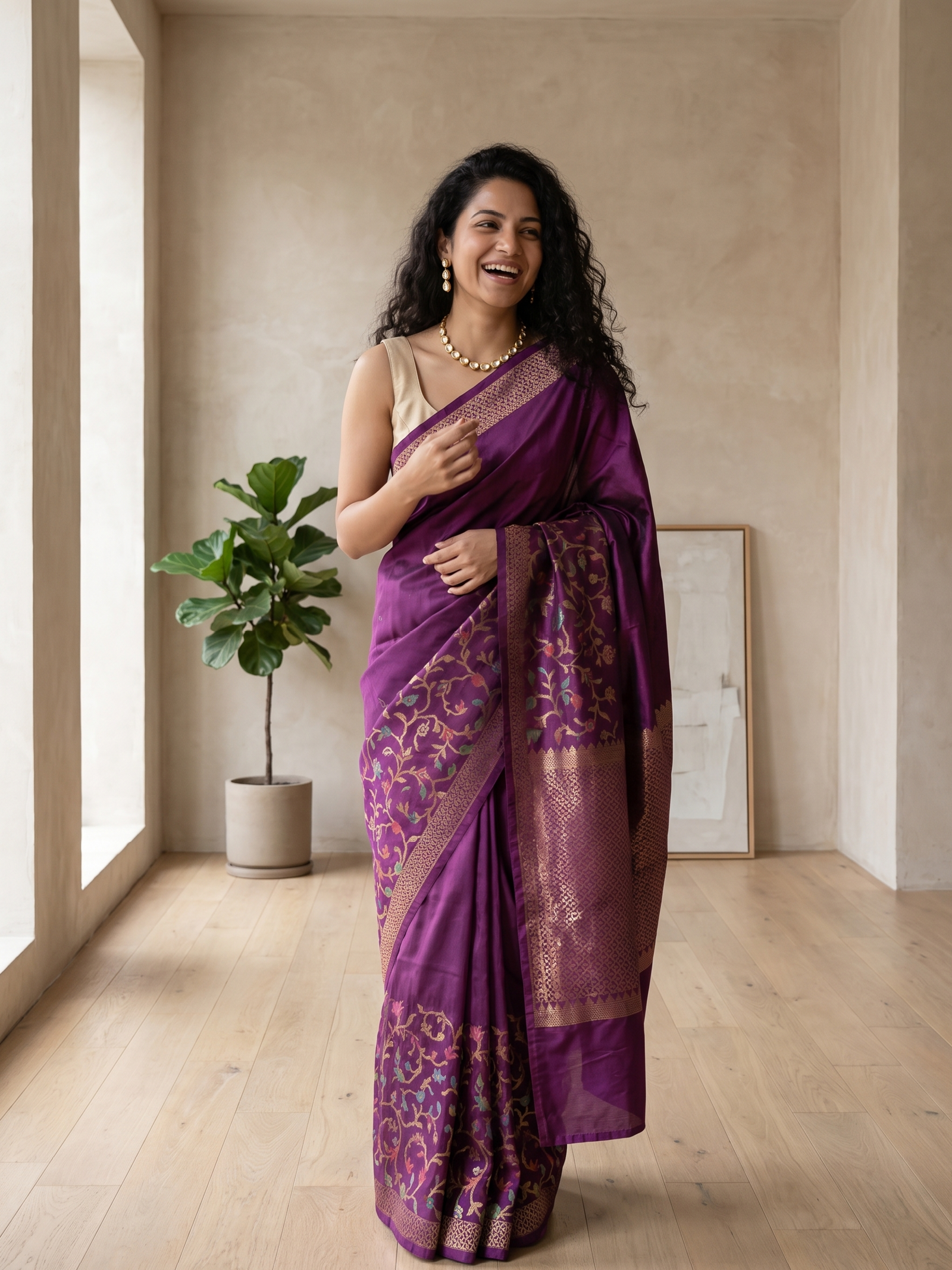 Jamuni Zari Banarasi Cotton Saree