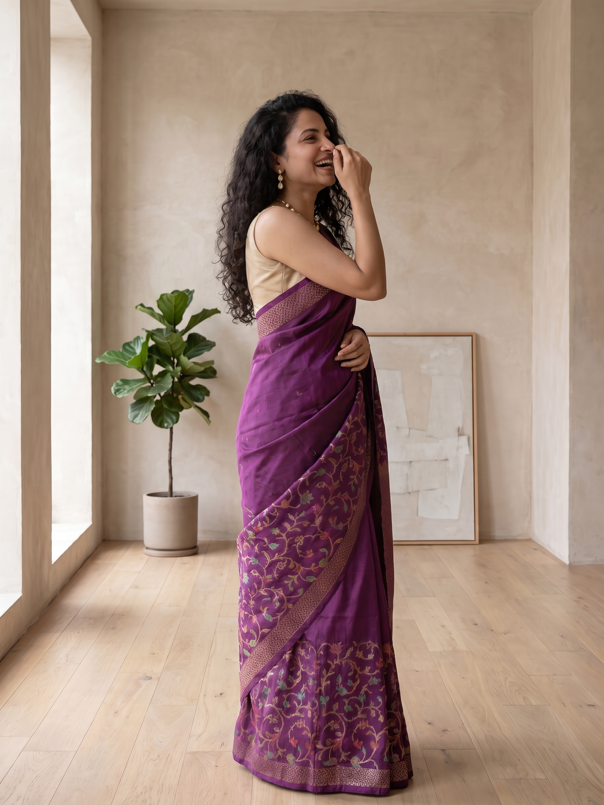 Jamuni Zari Banarasi Cotton Saree