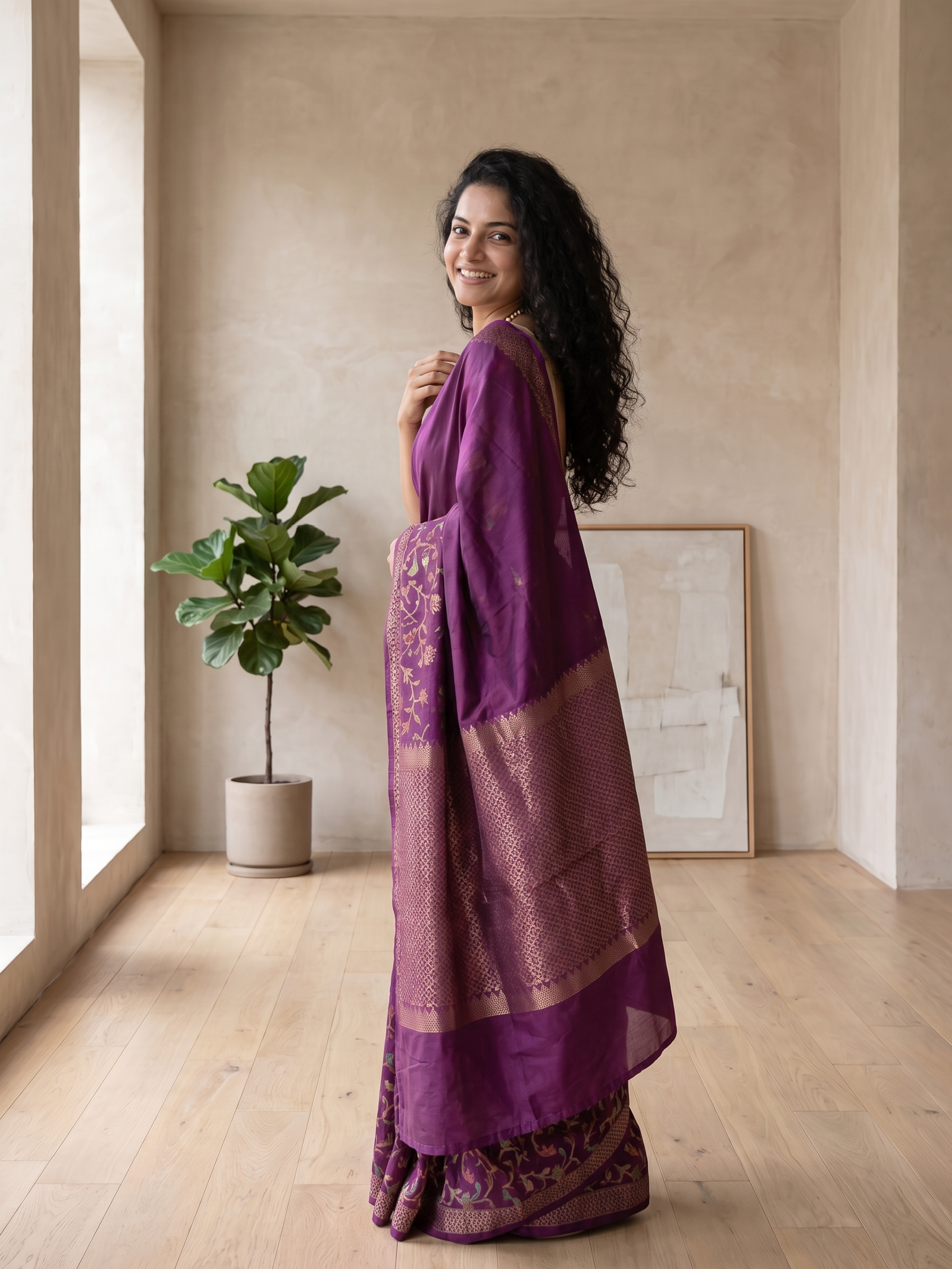 Jamuni Zari Banarasi Cotton Saree