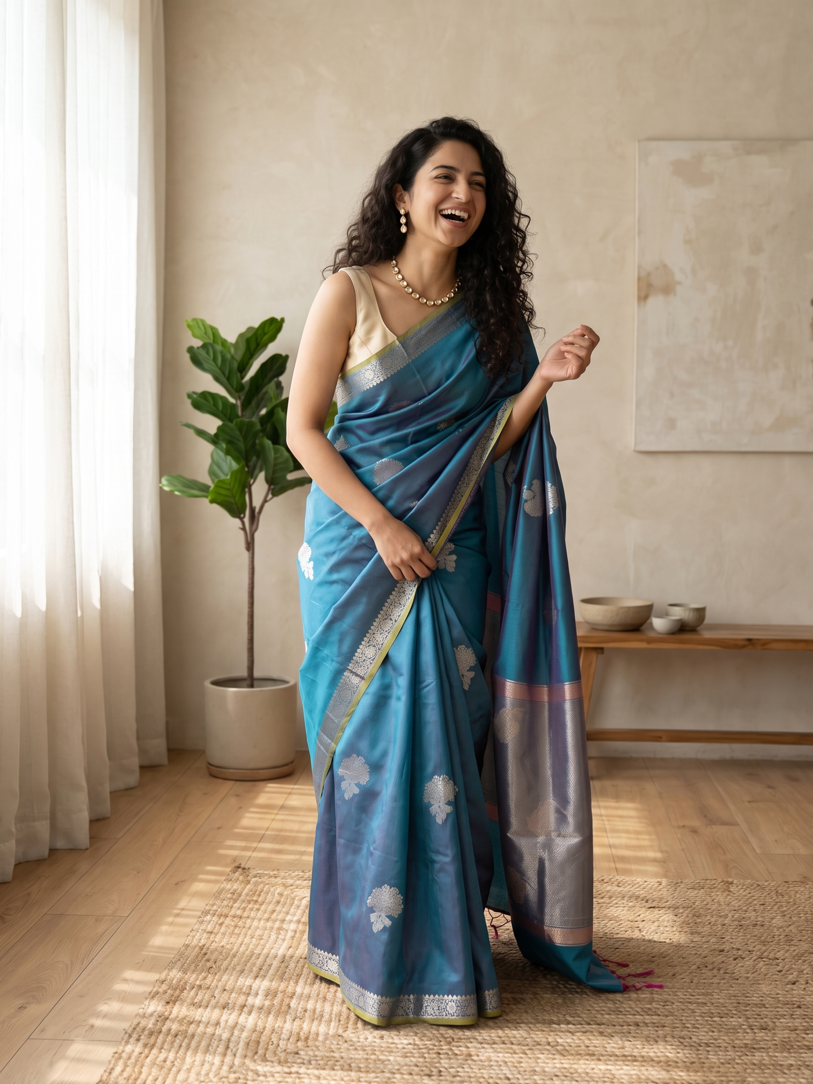 Shabnam Tussar Silk Banarasi Saree